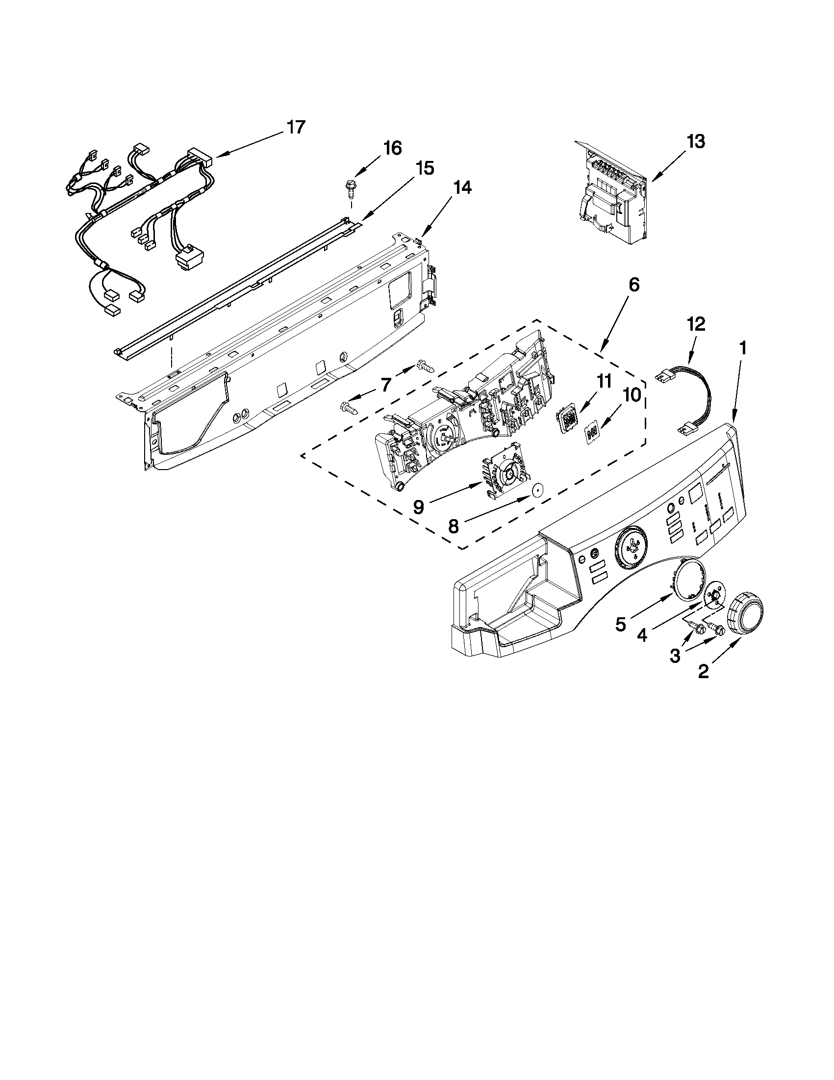 Maytag MHWE400WW01 control panel parts diagram