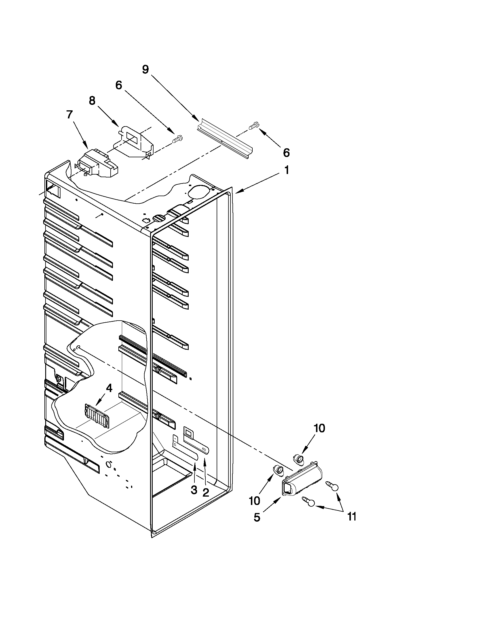 Maytag 5MS224NEWY02 refrigerator liner parts diagram