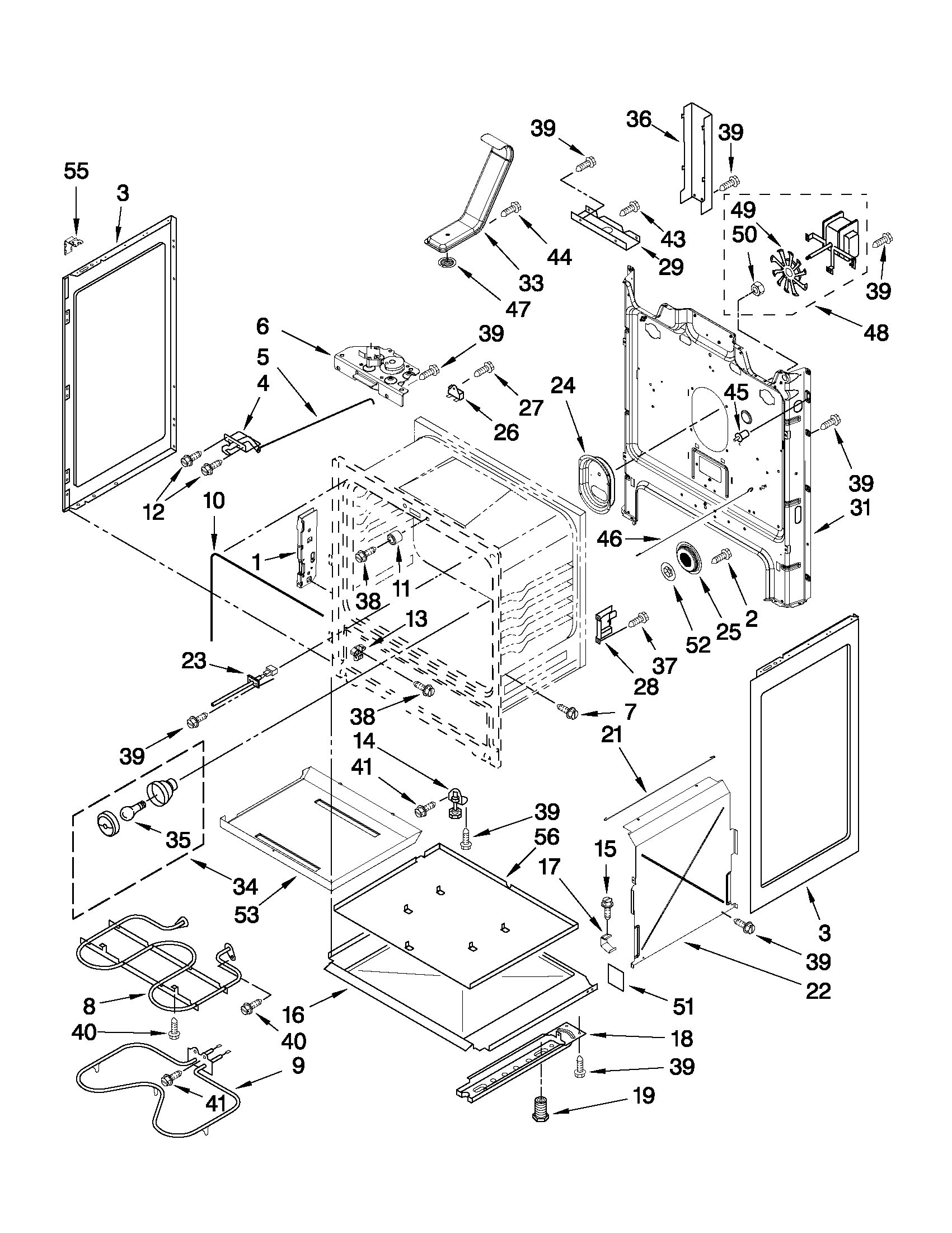 Maytag MER7775WS2 chassis parts diagram