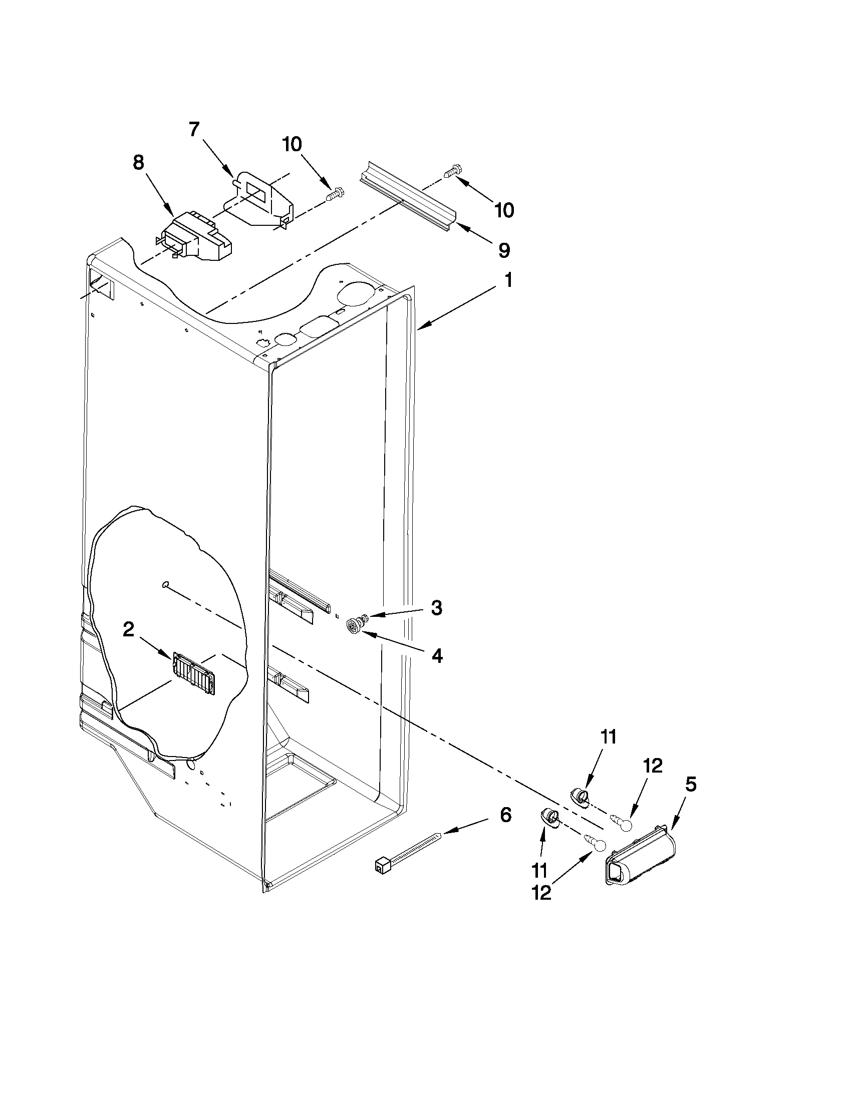 Amana ASD2522WRS07 refrigerator liner parts diagram
