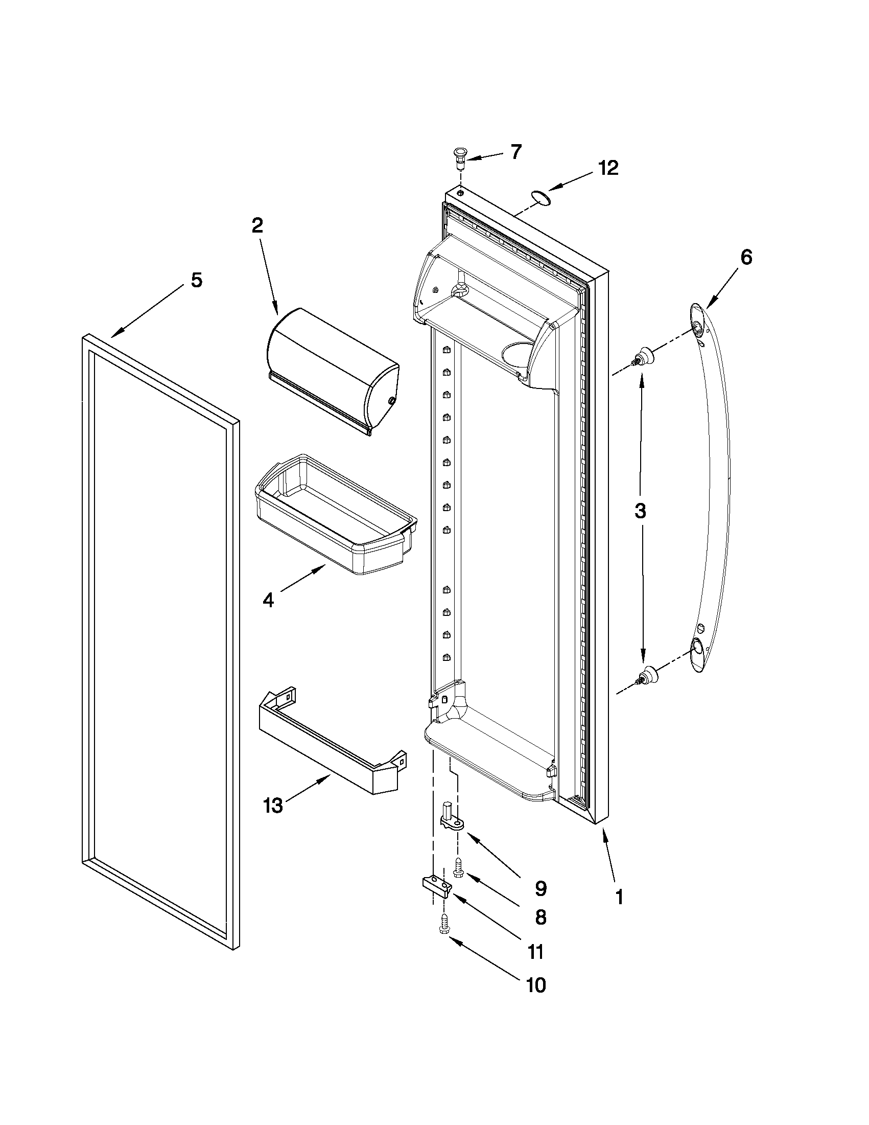 Amana ASD2522WRS07 refrigerator door parts diagram