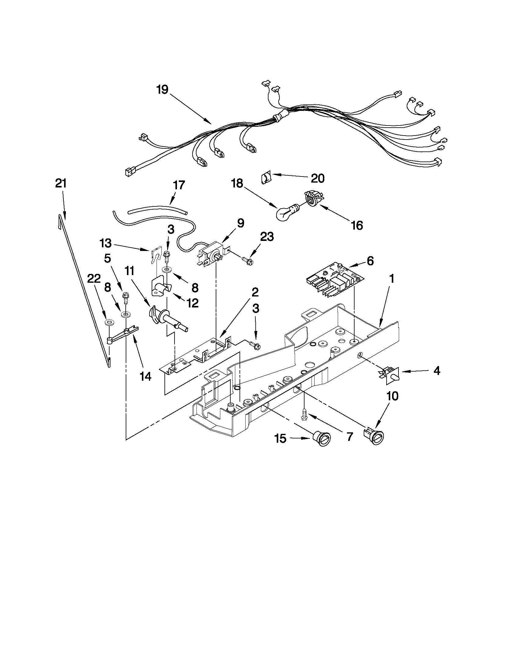 Amana ASD2522WRS07 control parts diagram