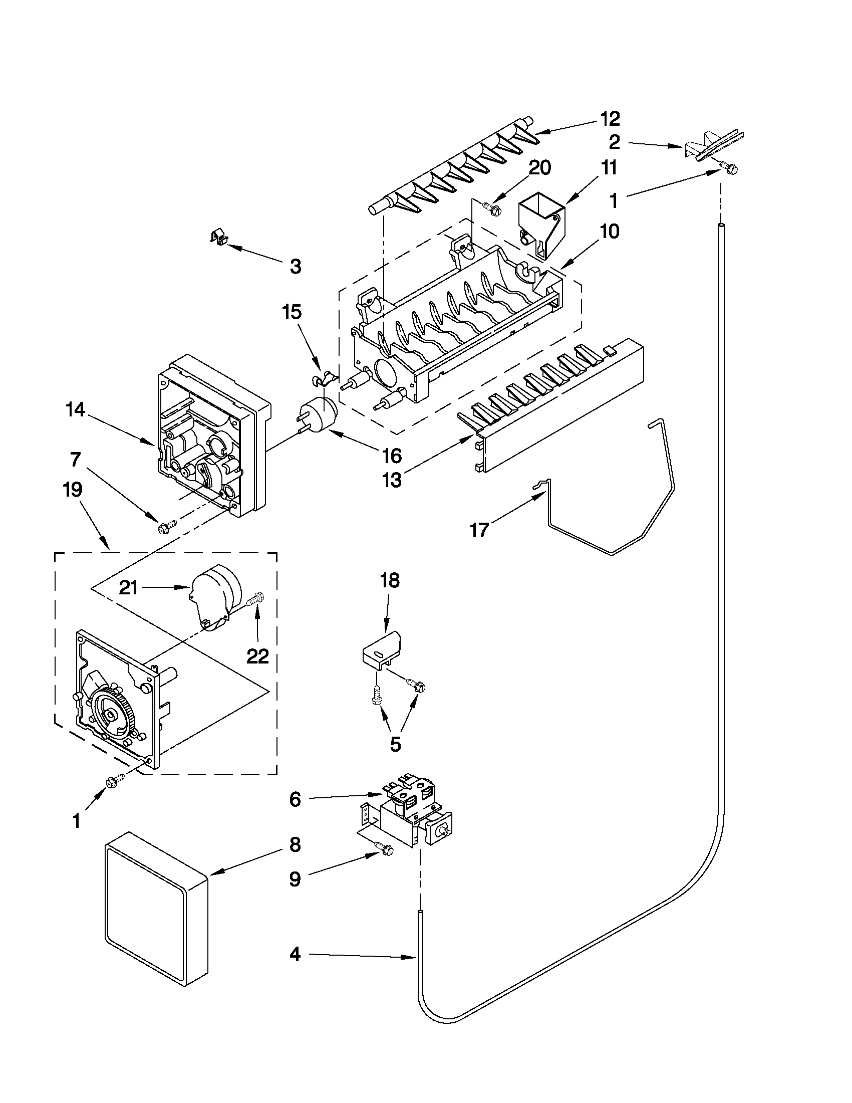 Amana ASD2522WRS07 icemaker parts diagram