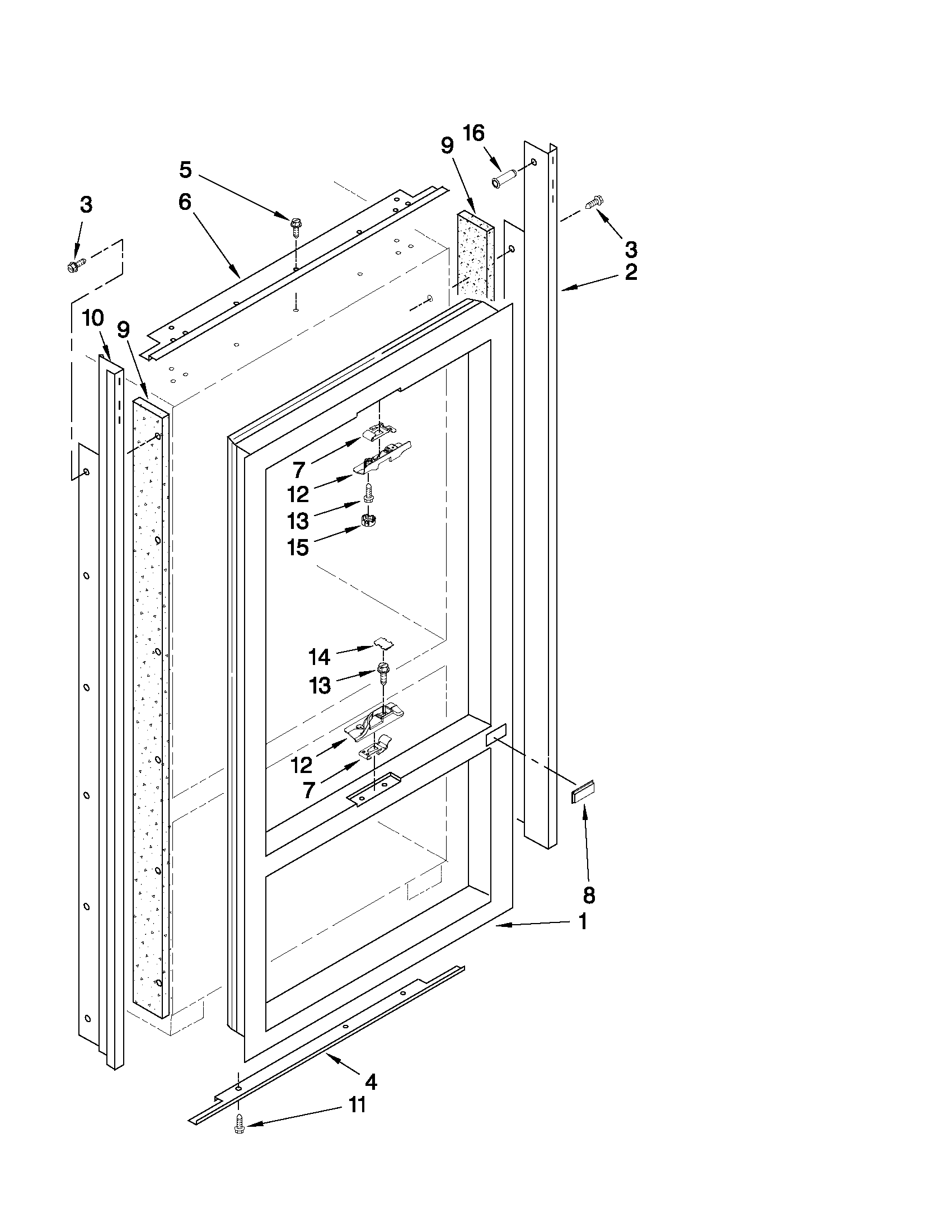 Jenn-Air JF42NXFXDW01 cabinet and breaker trim parts diagram