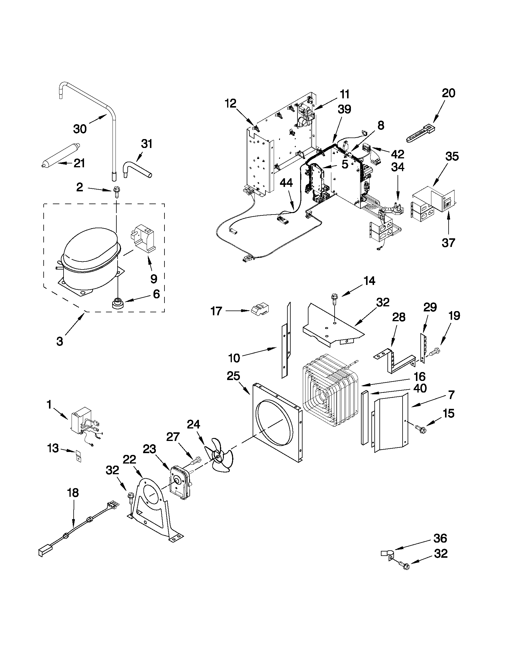 Jenn-Air JF42NXFXDW01 upper unit parts diagram