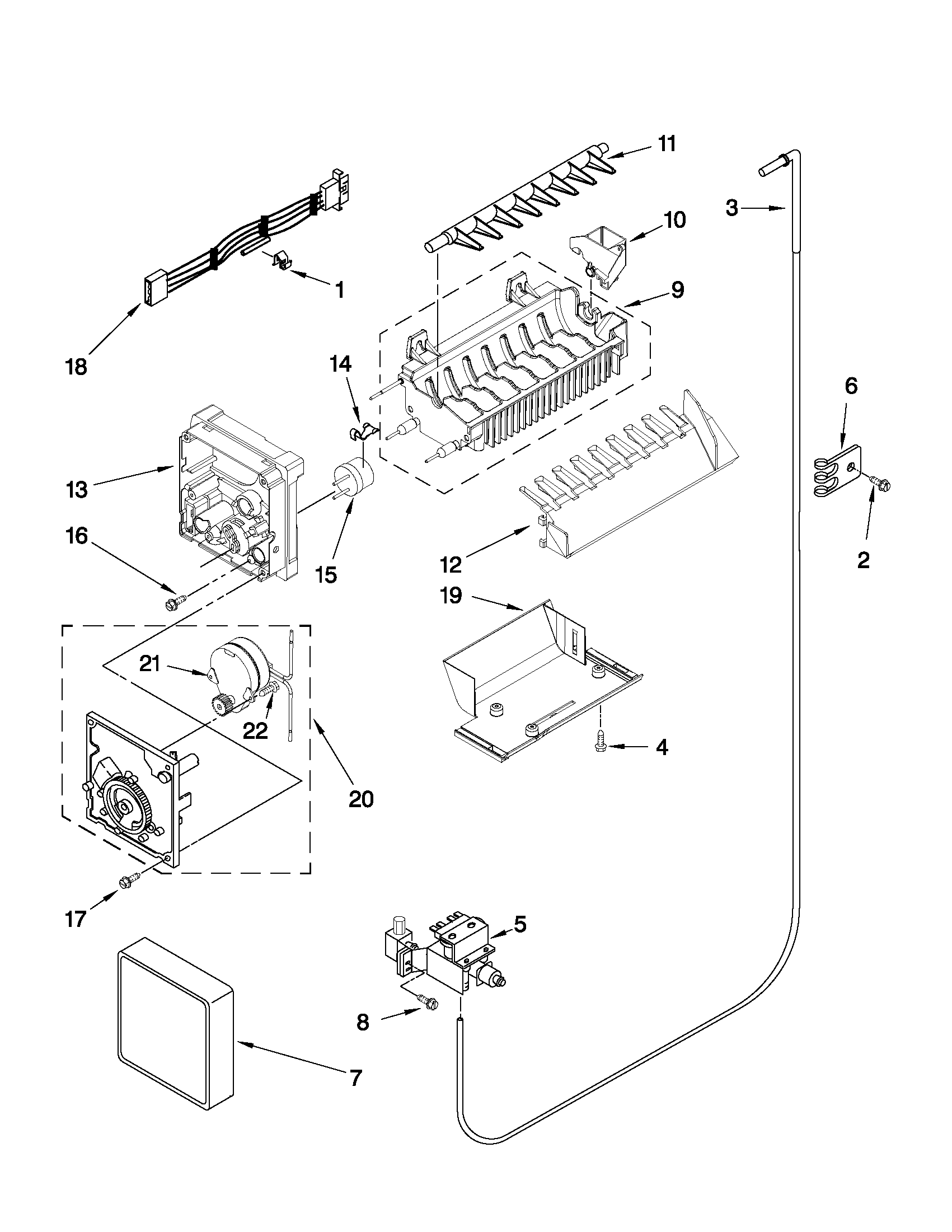 Maytag MSD2559XEM03 icemaker parts diagram