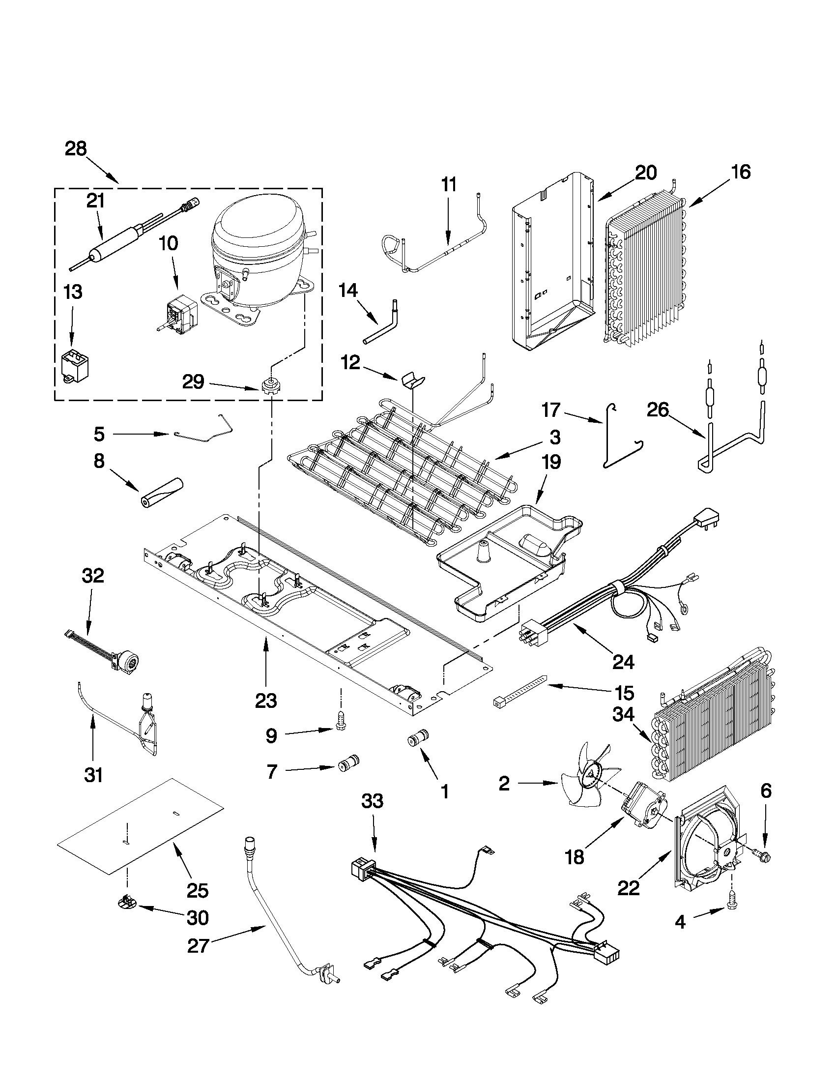 Whirlpool 7WSC19D2XS01 unit parts diagram