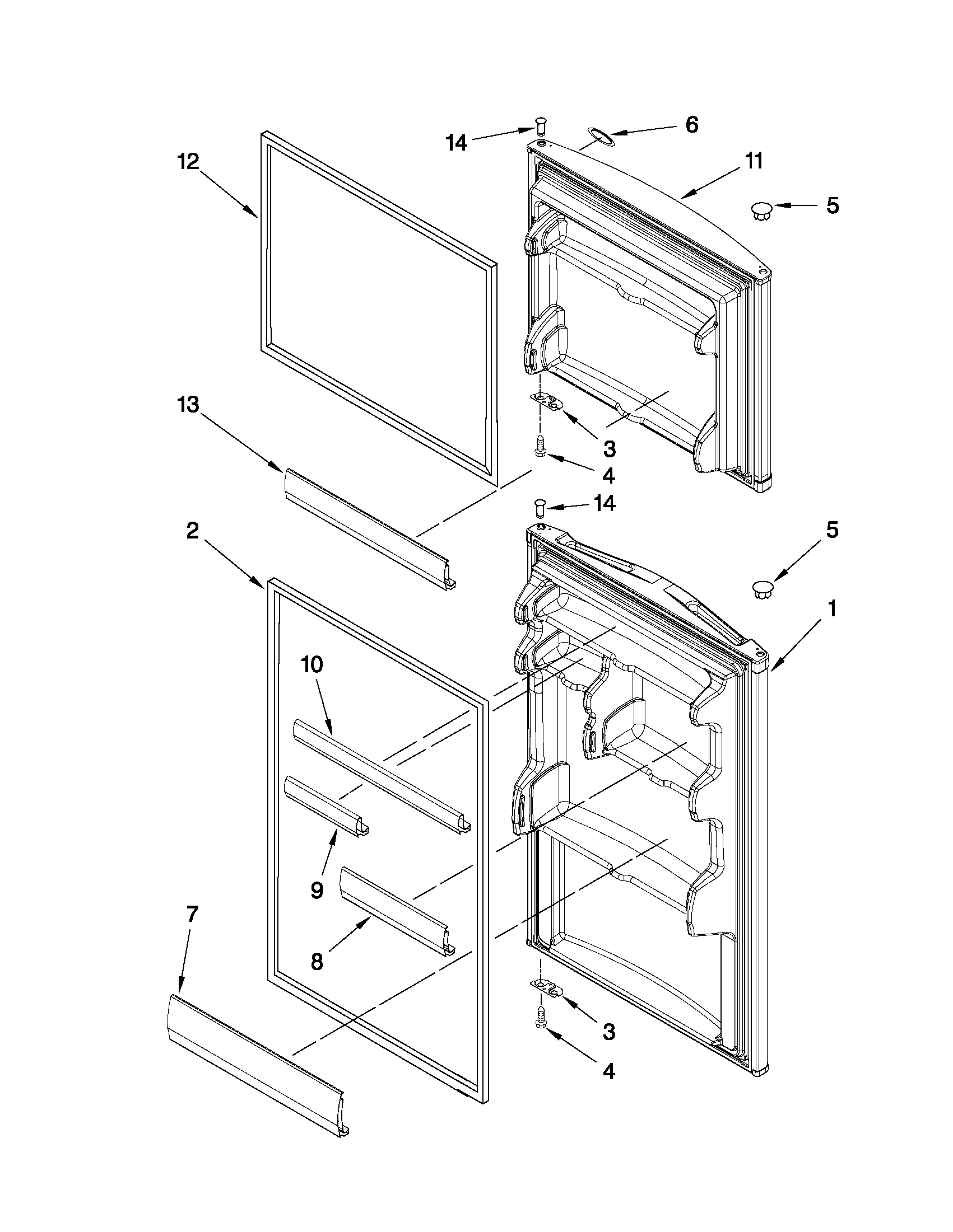 Whirlpool NWR0001Q02 door parts diagram