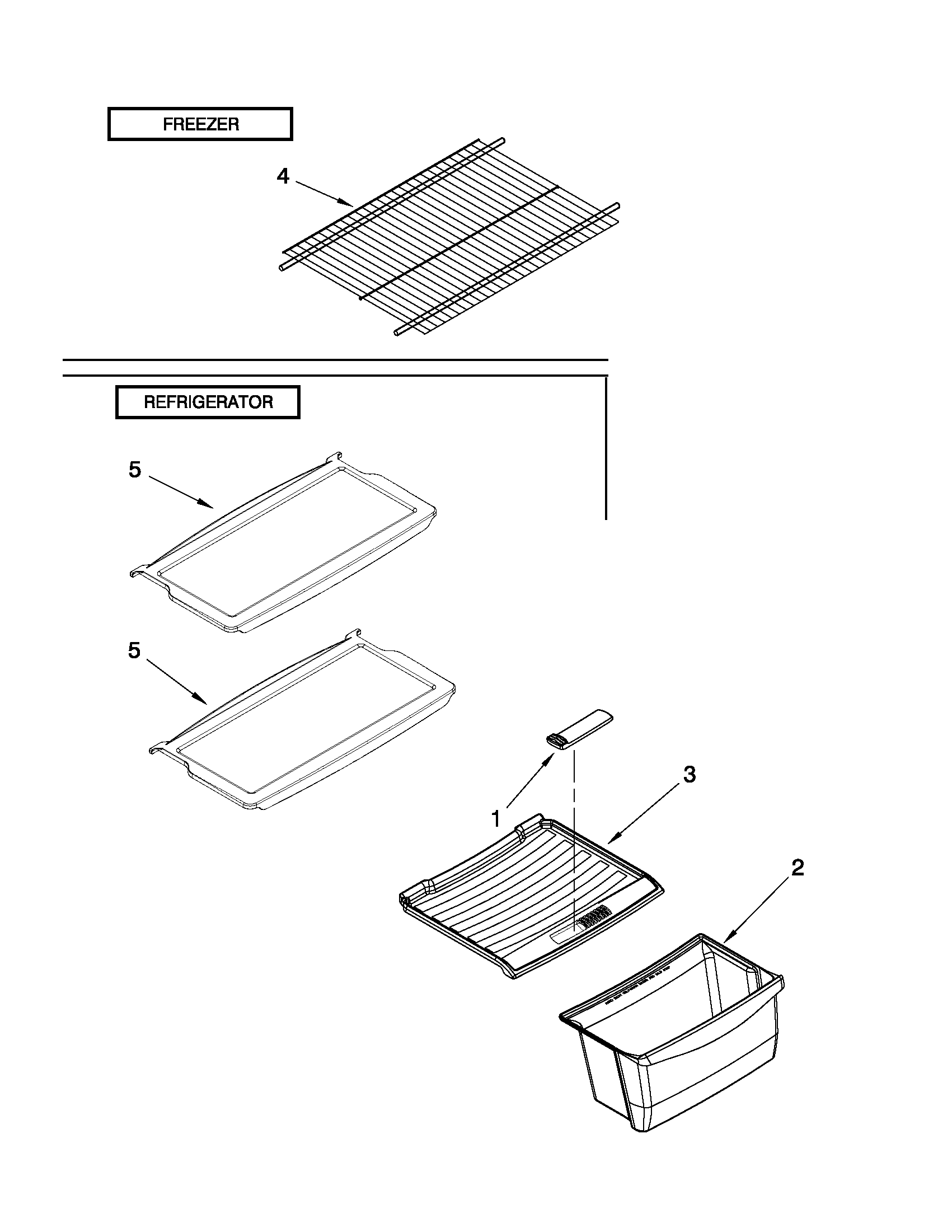 Whirlpool NWR0001Q02 shelf parts diagram