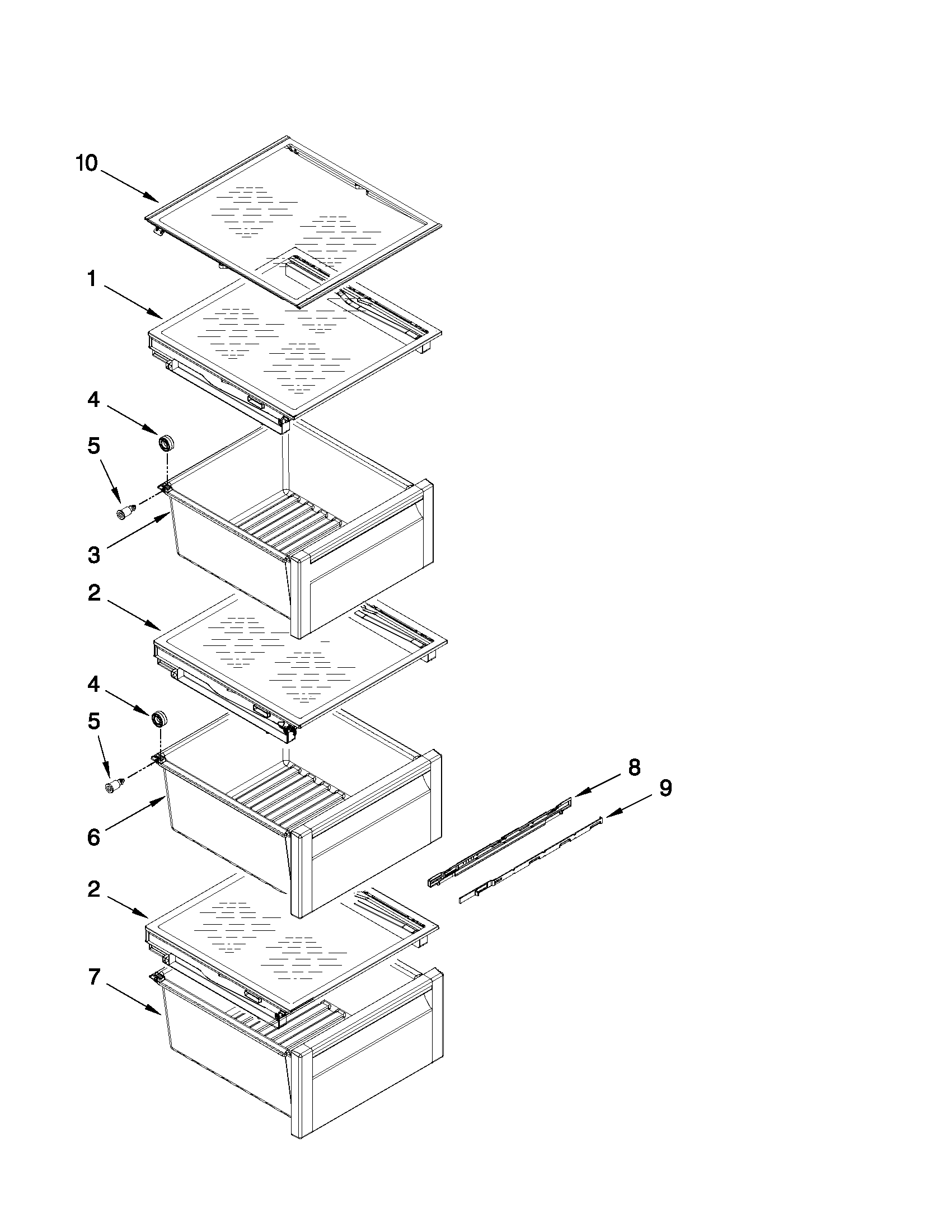 Whirlpool GSS30C6EYY01 refrigerator shelf parts diagram