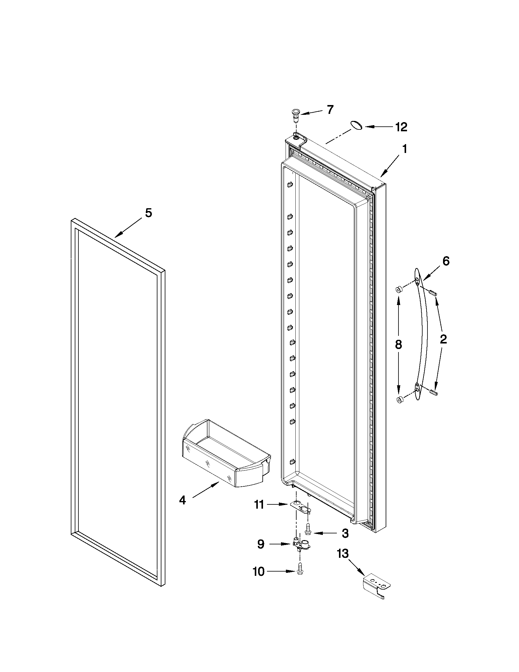 Whirlpool GSS30C7EYY01 refrigerator door parts diagram