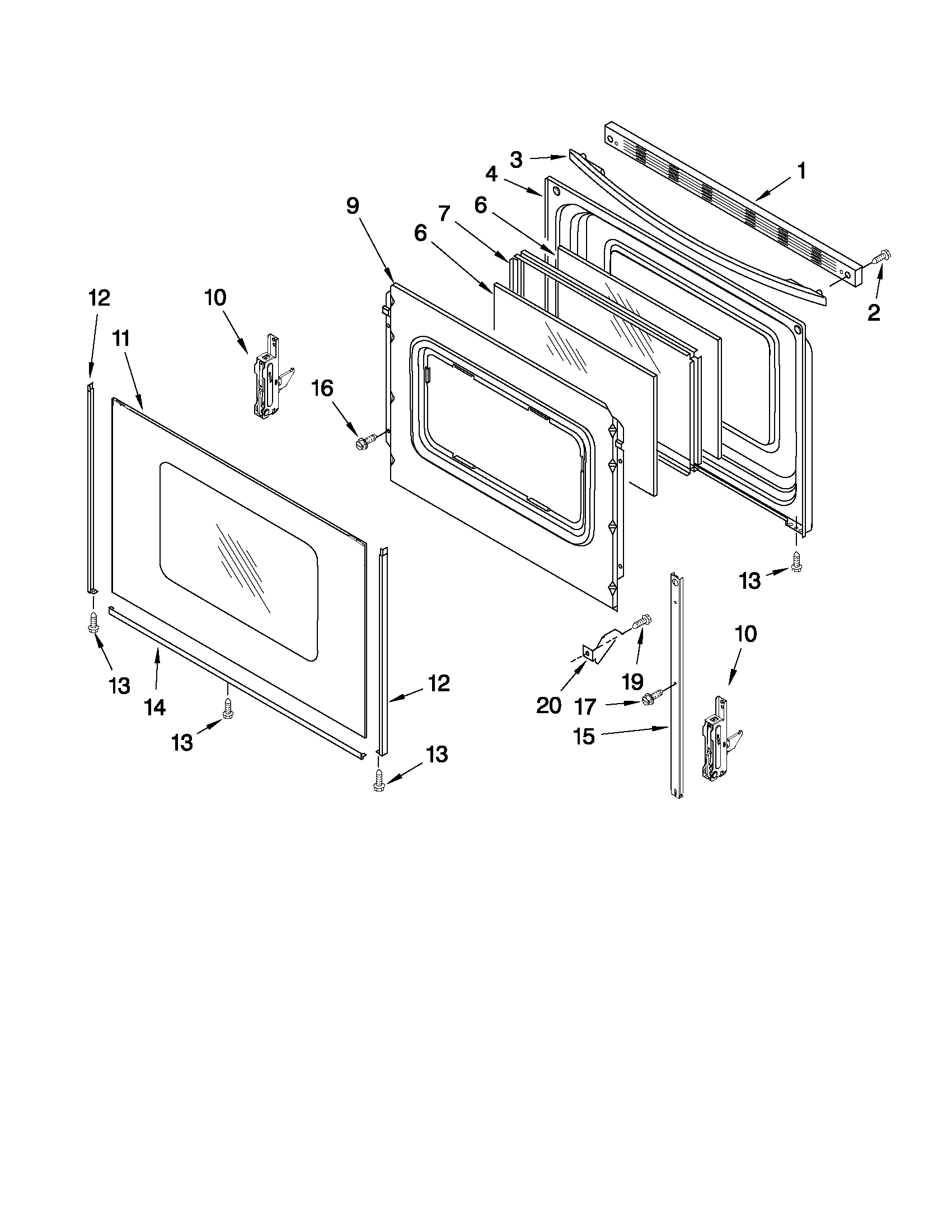 Whirlpool WFE324LWQ1 door parts diagram