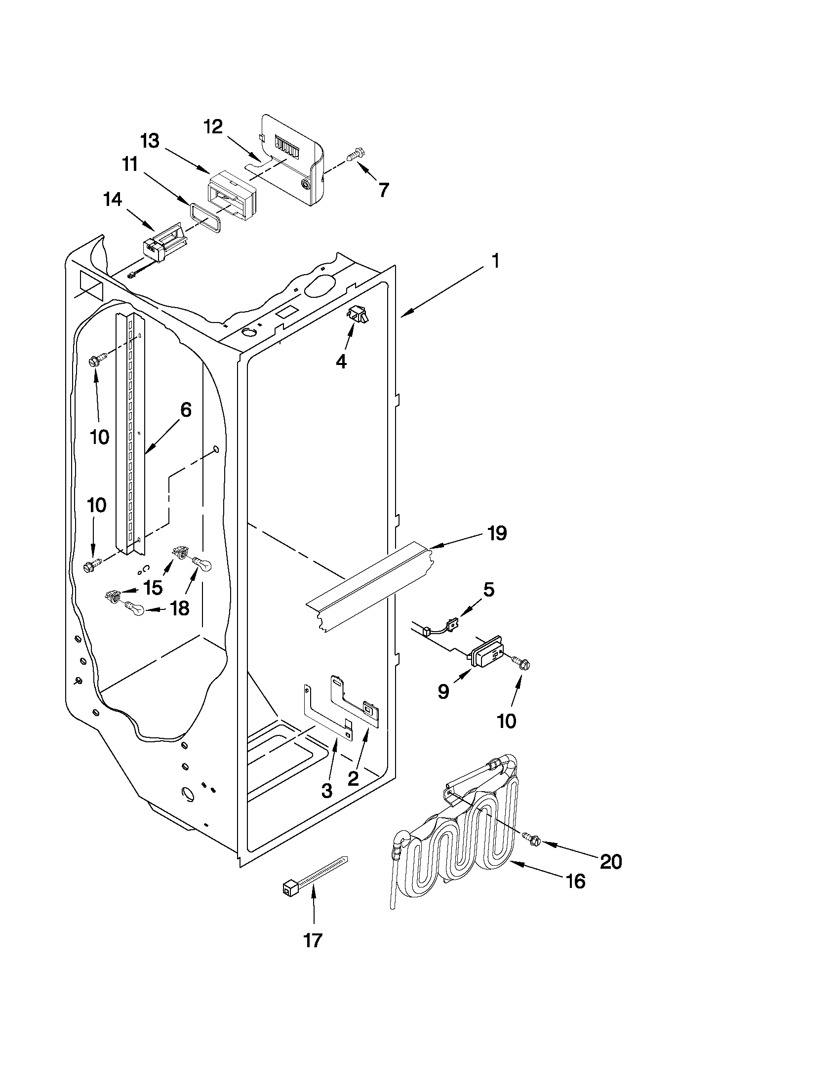 Ikea ID3CHEXWS01 refrigerator liner parts diagram