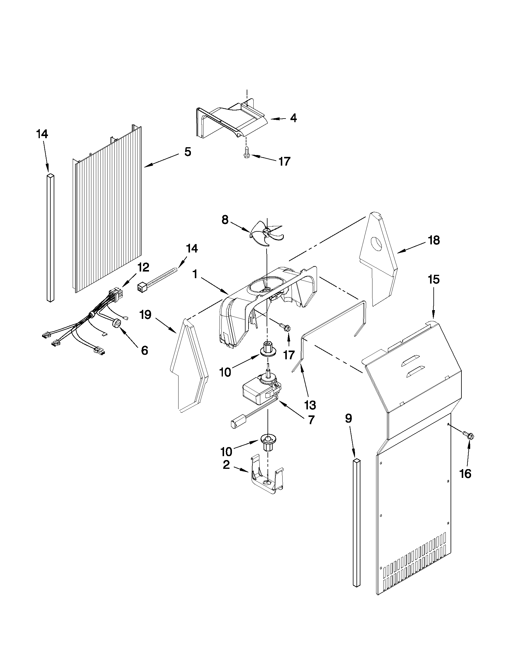 Ikea ID3CHEXWS01 air flow parts diagram