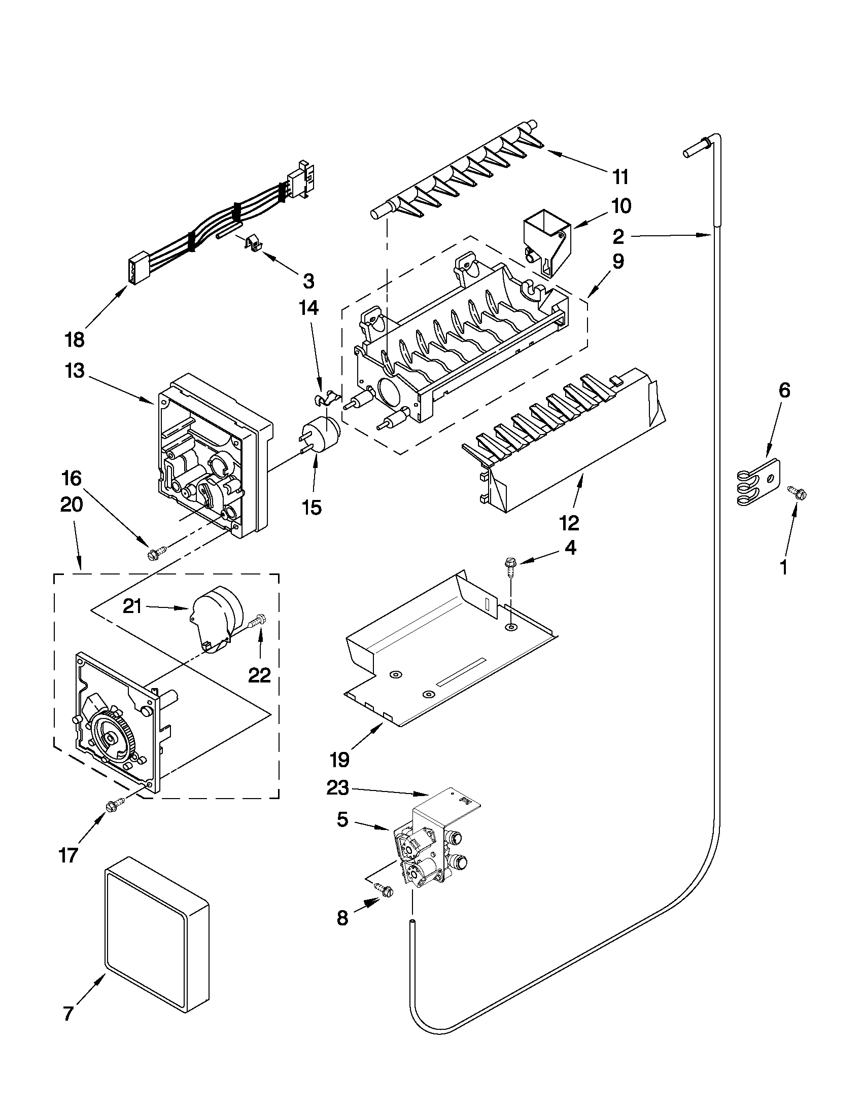 Ikea ID3CHEXWS01 icemaker parts diagram