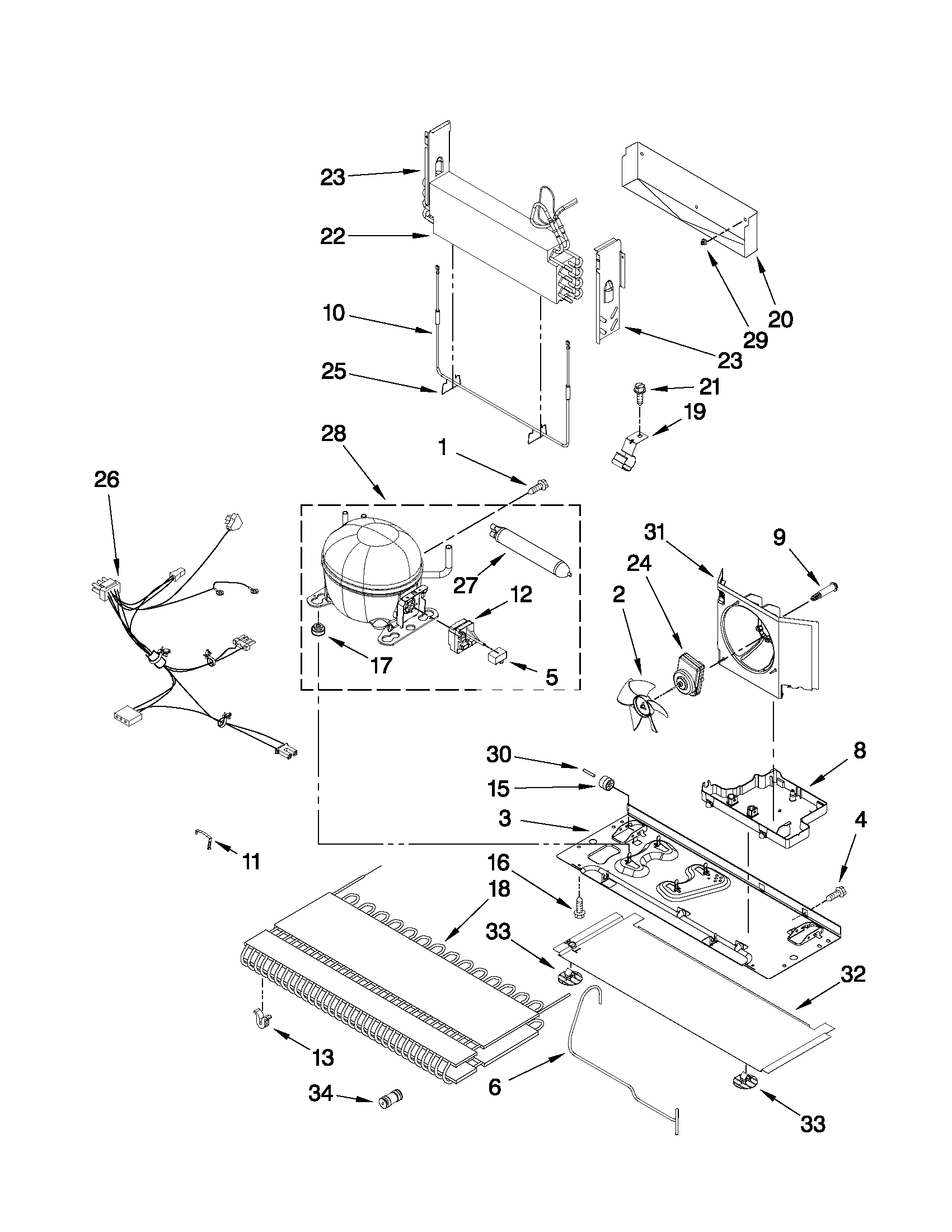 Whirlpool GI6FARXXQ05 unit parts diagram