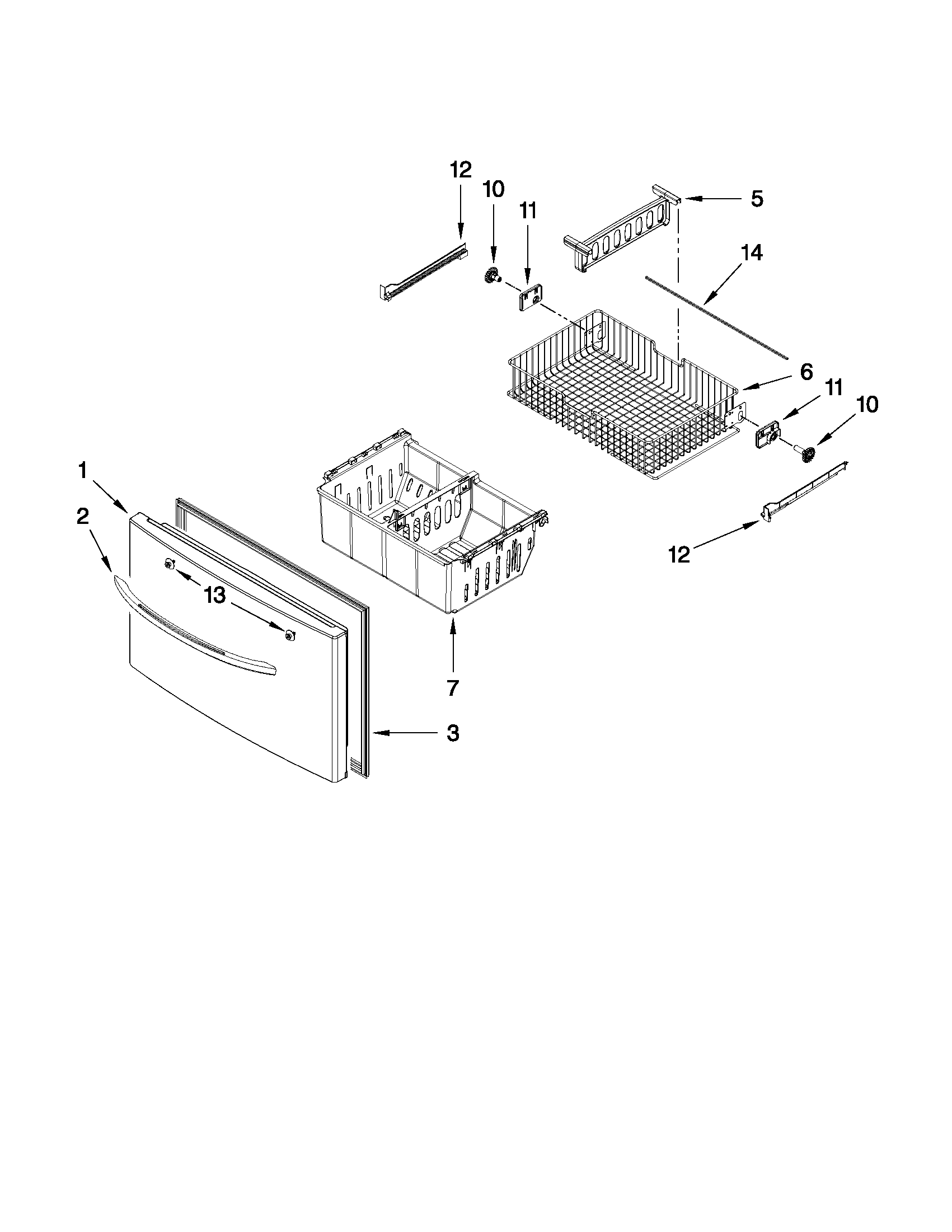 Whirlpool GI6FARXXQ05 freezer door parts diagram