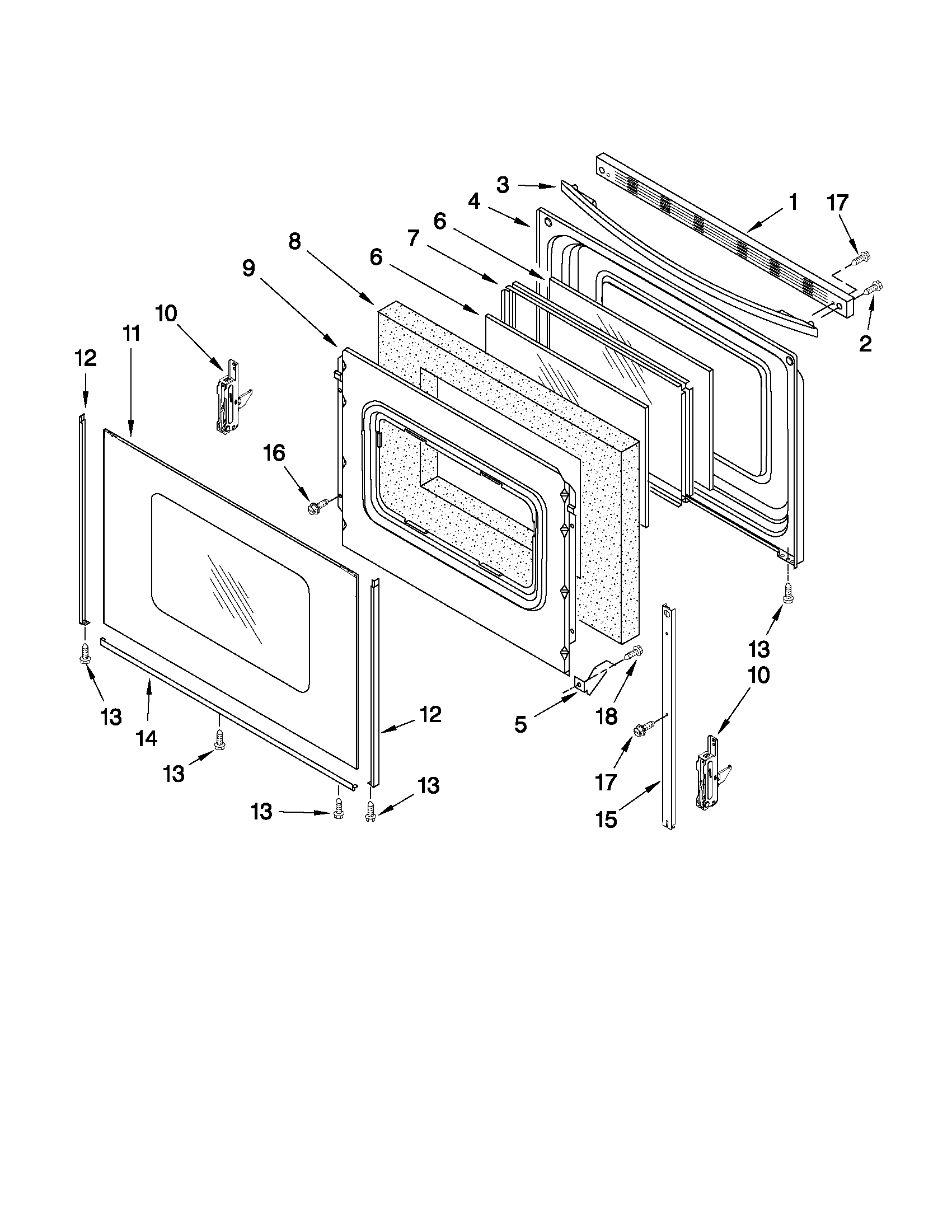 Whirlpool YGFE471LVQ1 door parts diagram