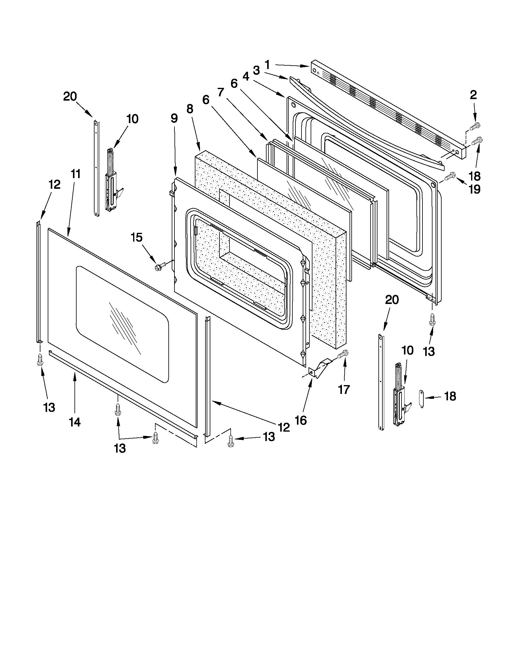 Whirlpool GFE461LVS1 door parts diagram