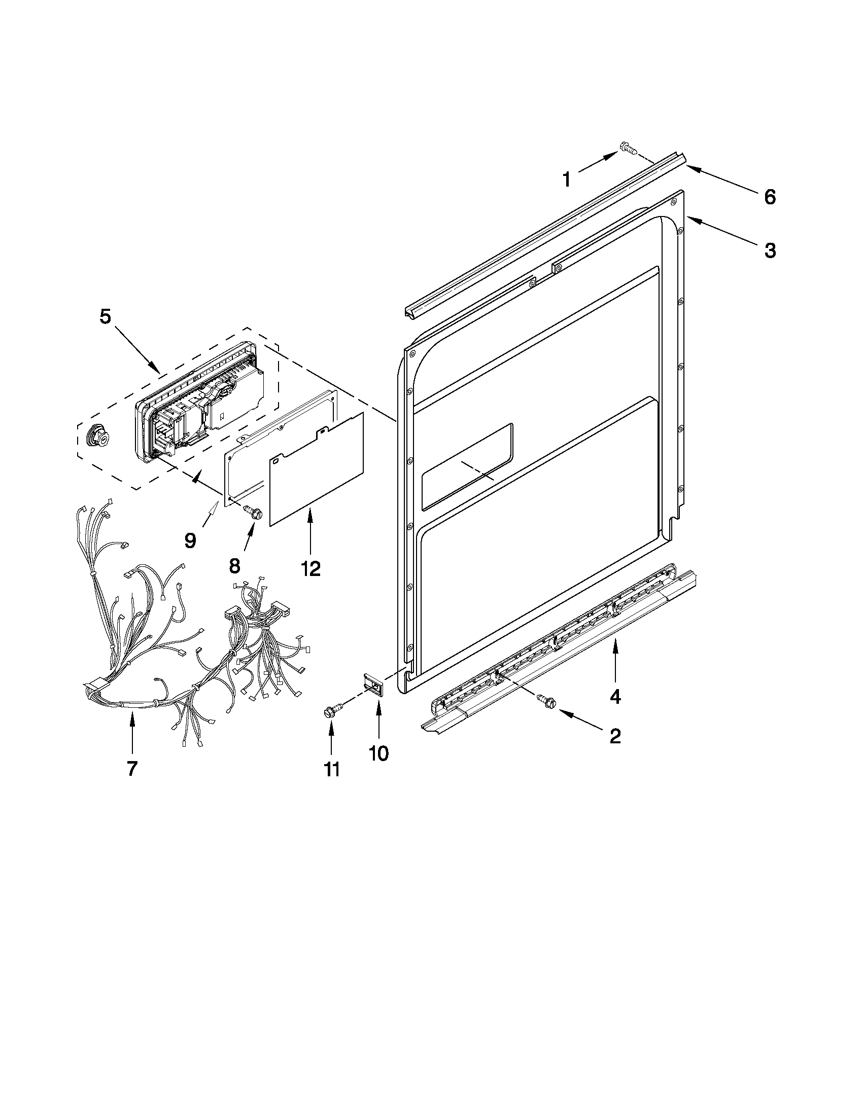 KitchenAid KUDL15FXWH4 inner door parts diagram
