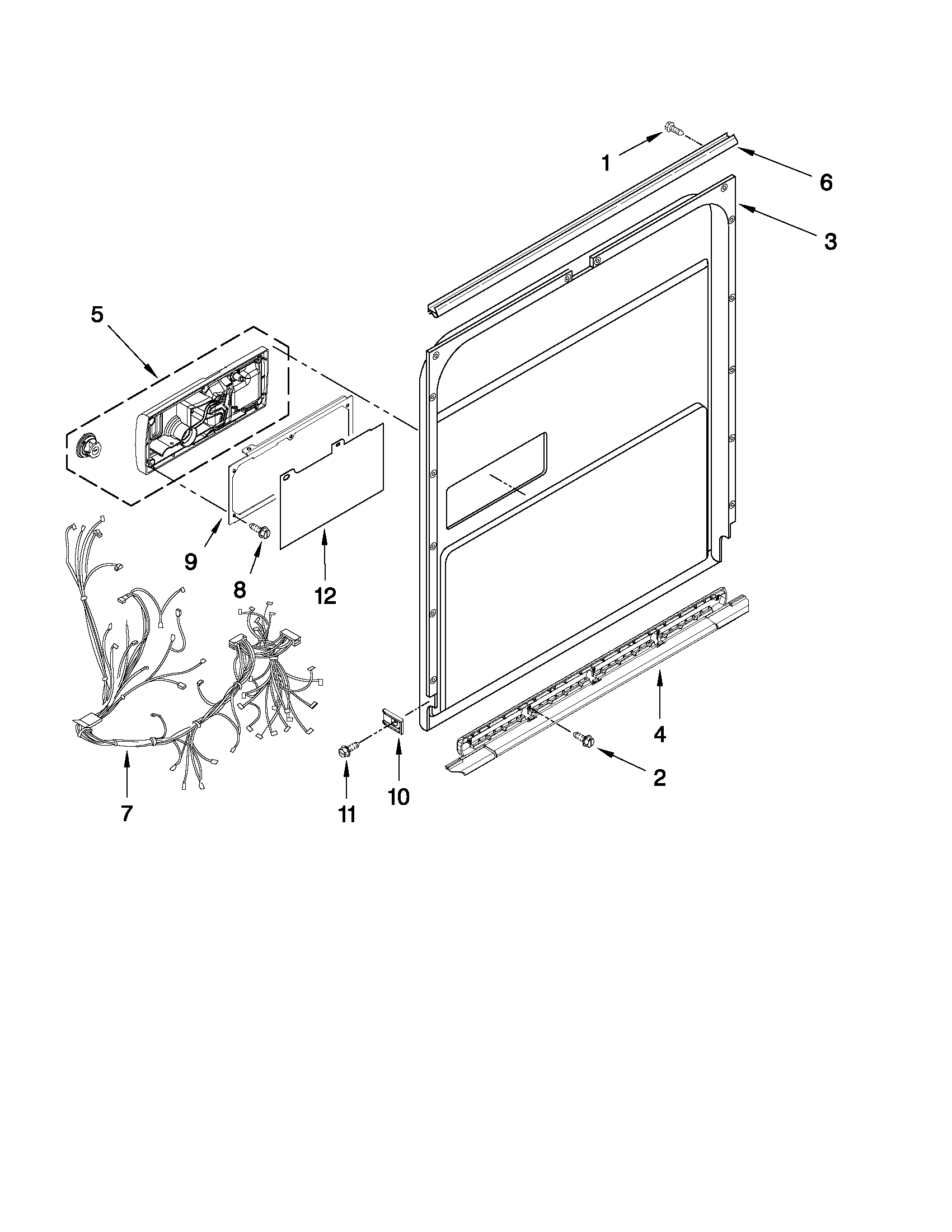 KitchenAid KUDE40FXSS4 inner door parts diagram