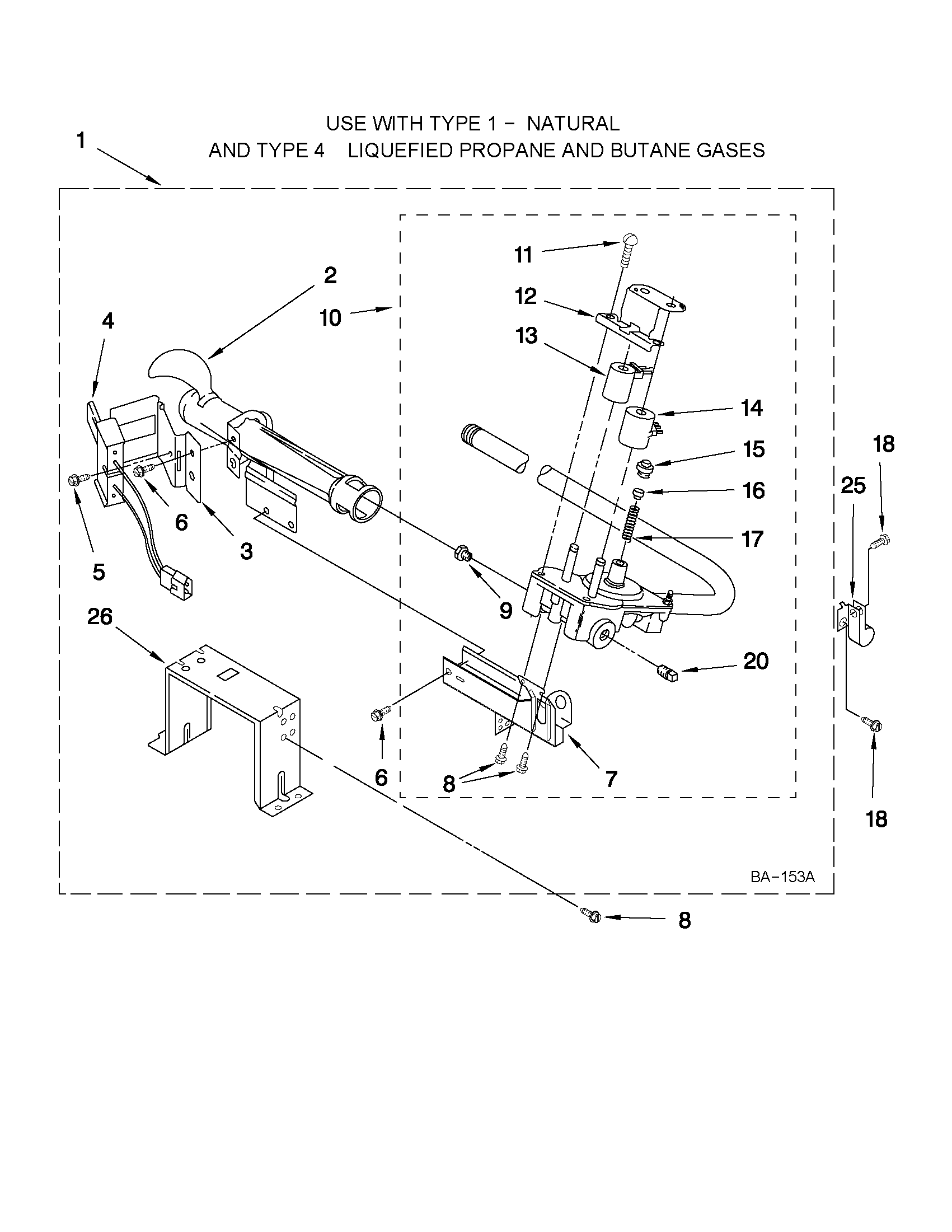 Amana NGD7300WW0 8576353 burner assembly diagram