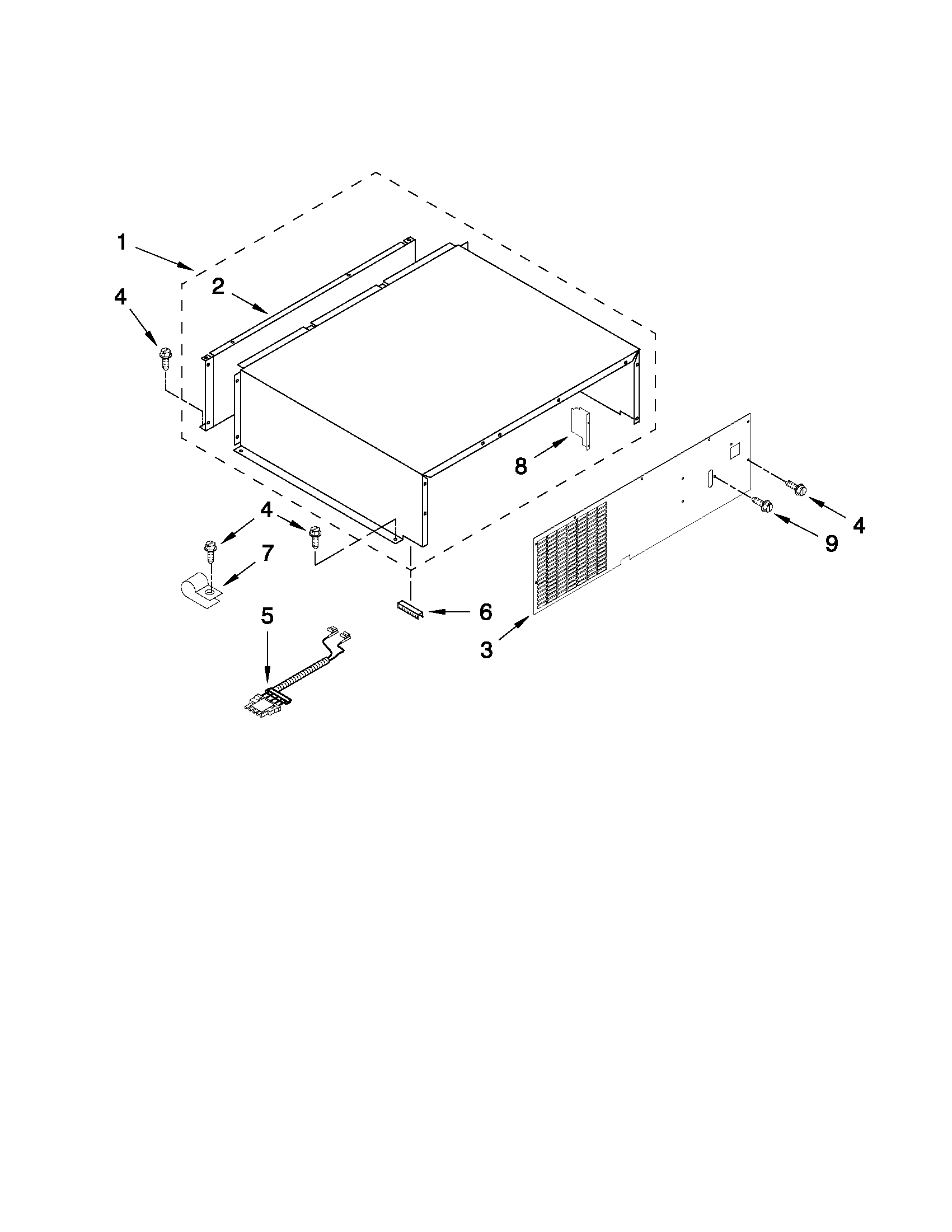 Jenn-Air JB36NXFXRW01 top grille and unit cover parts diagram