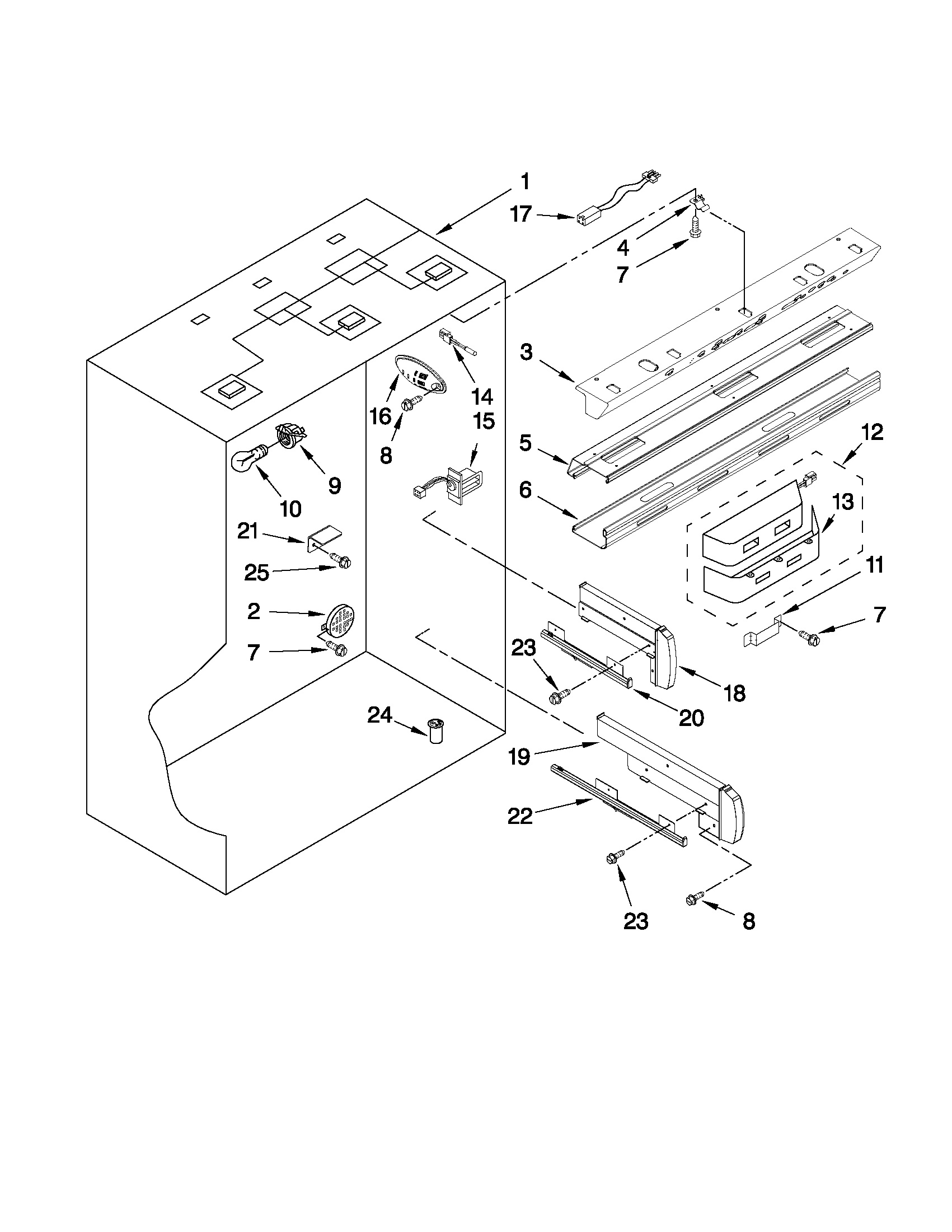 Jenn-Air JB36NXFXRW01 refrigerator liner parts diagram