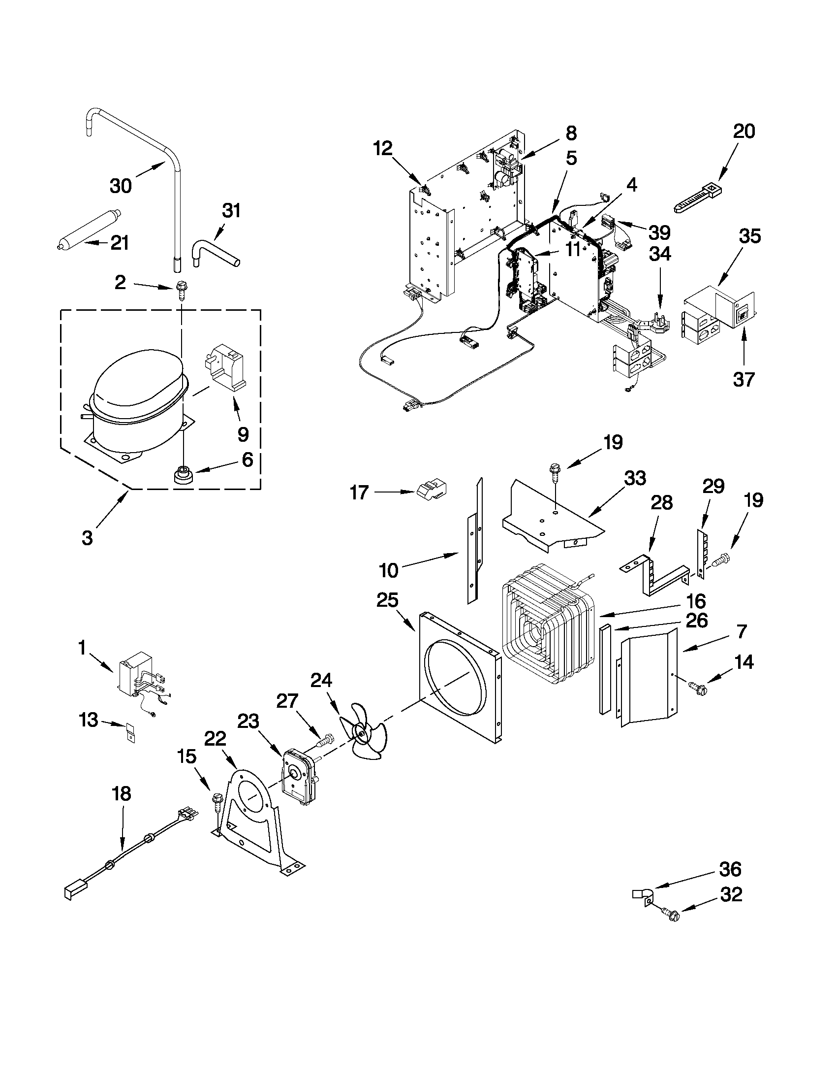 Jenn-Air JB36NXFXRW01 upper unit parts diagram