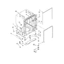 KitchenAid KUDE20FXWH4 tub and frame parts diagram