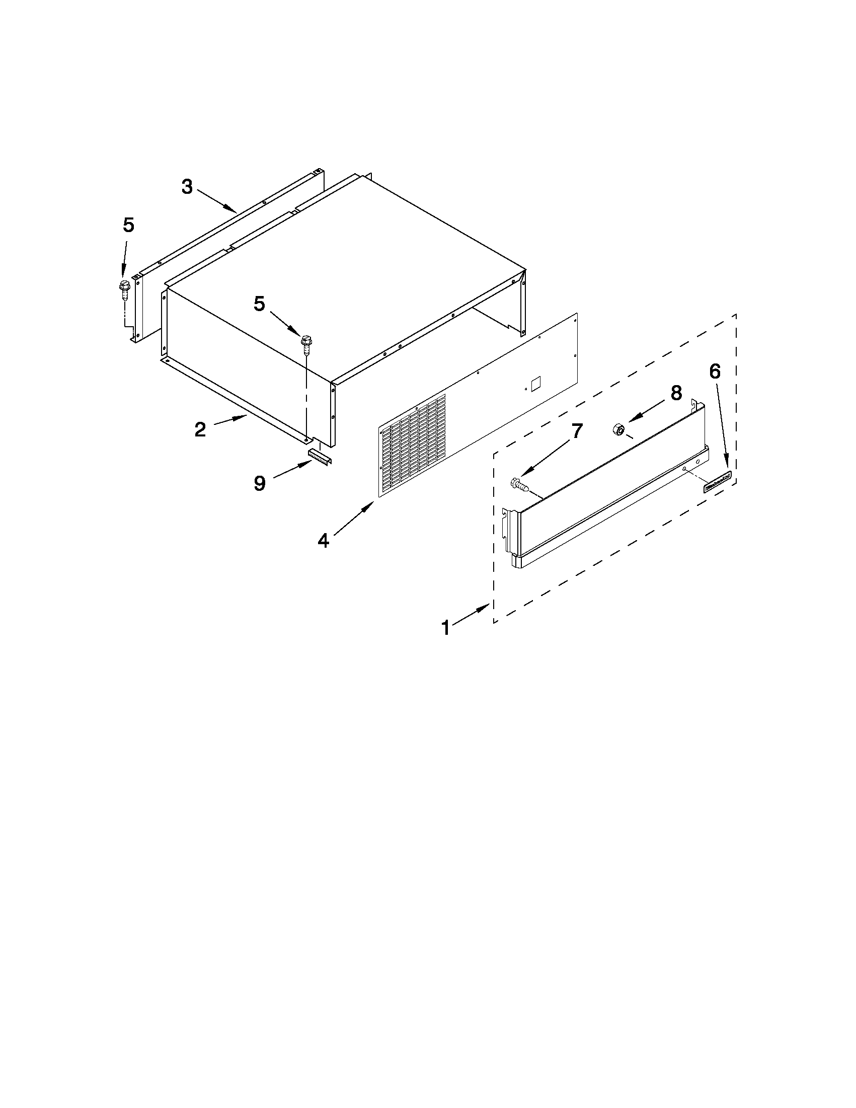 KitchenAid KBFC42FTS04 top grille and unit cover parts diagram