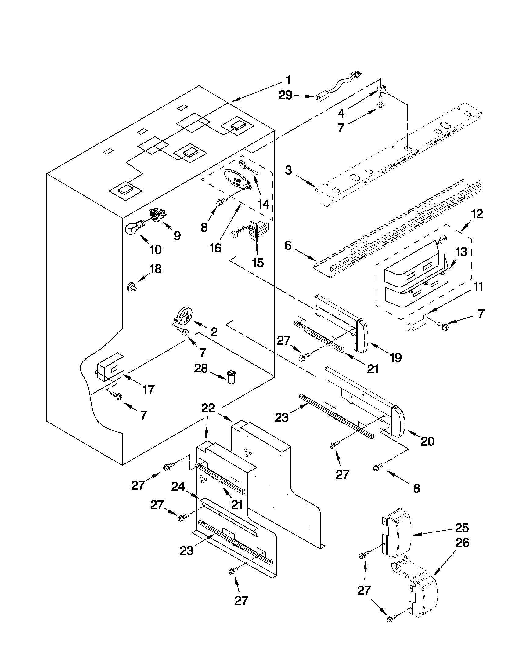 KitchenAid KBFC42FTS04 refrigerator liner parts diagram