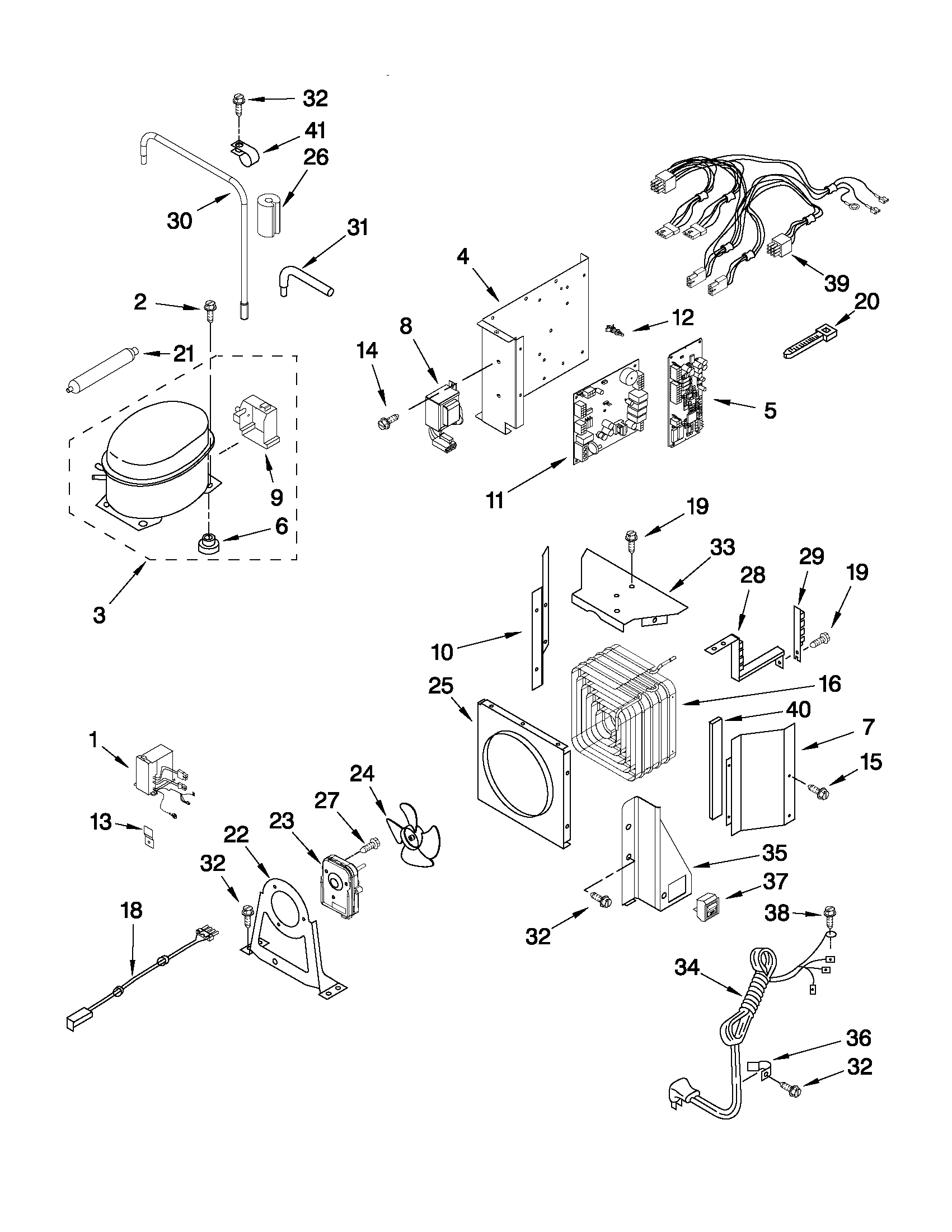 KitchenAid KBFC42FTS04 upper unit parts diagram