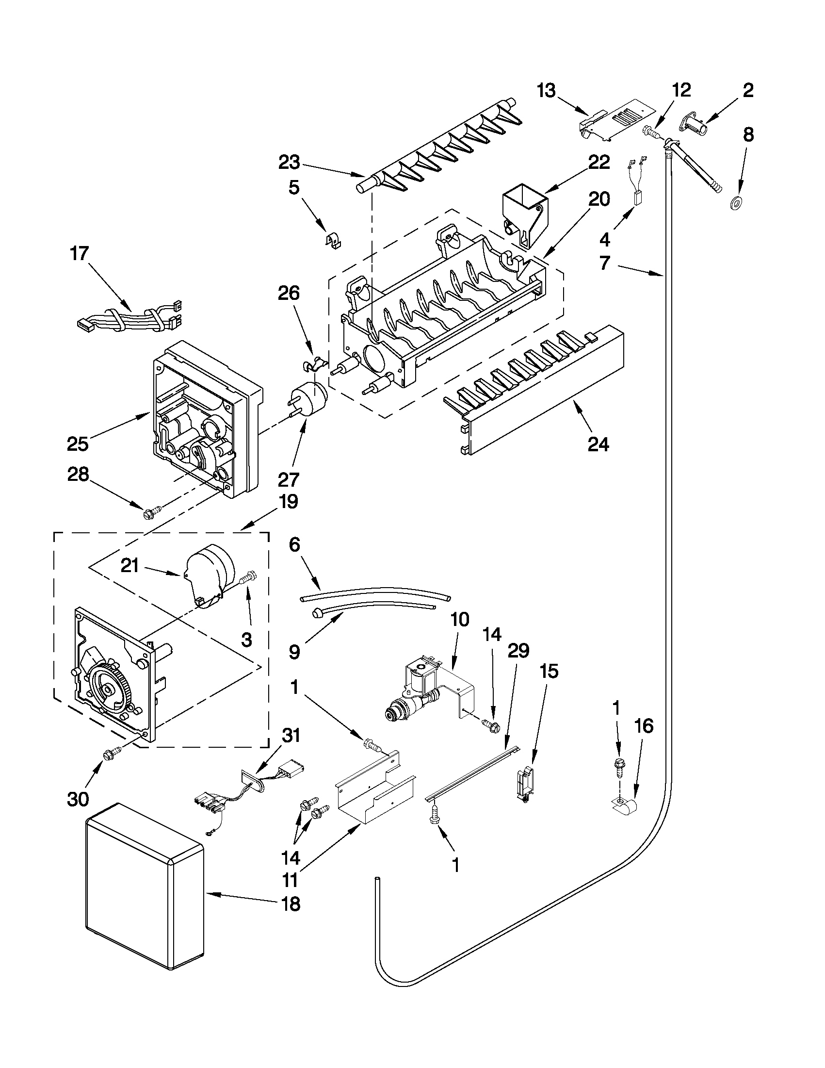 KitchenAid KBFC42FTS04 icemaker parts diagram