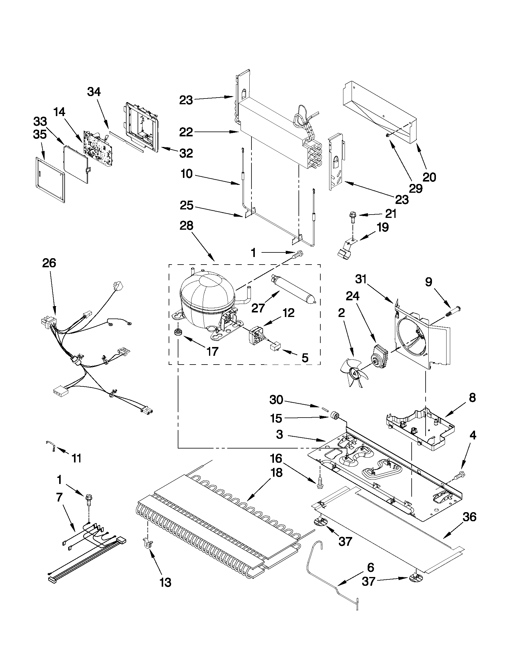 Jenn-Air JFC2089WEM7 unit parts diagram