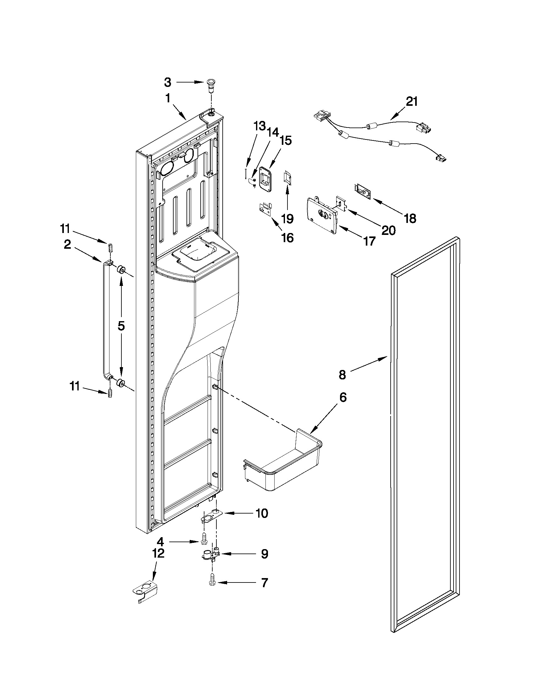 KitchenAid KSC23C8EYY01 freezer door parts diagram
