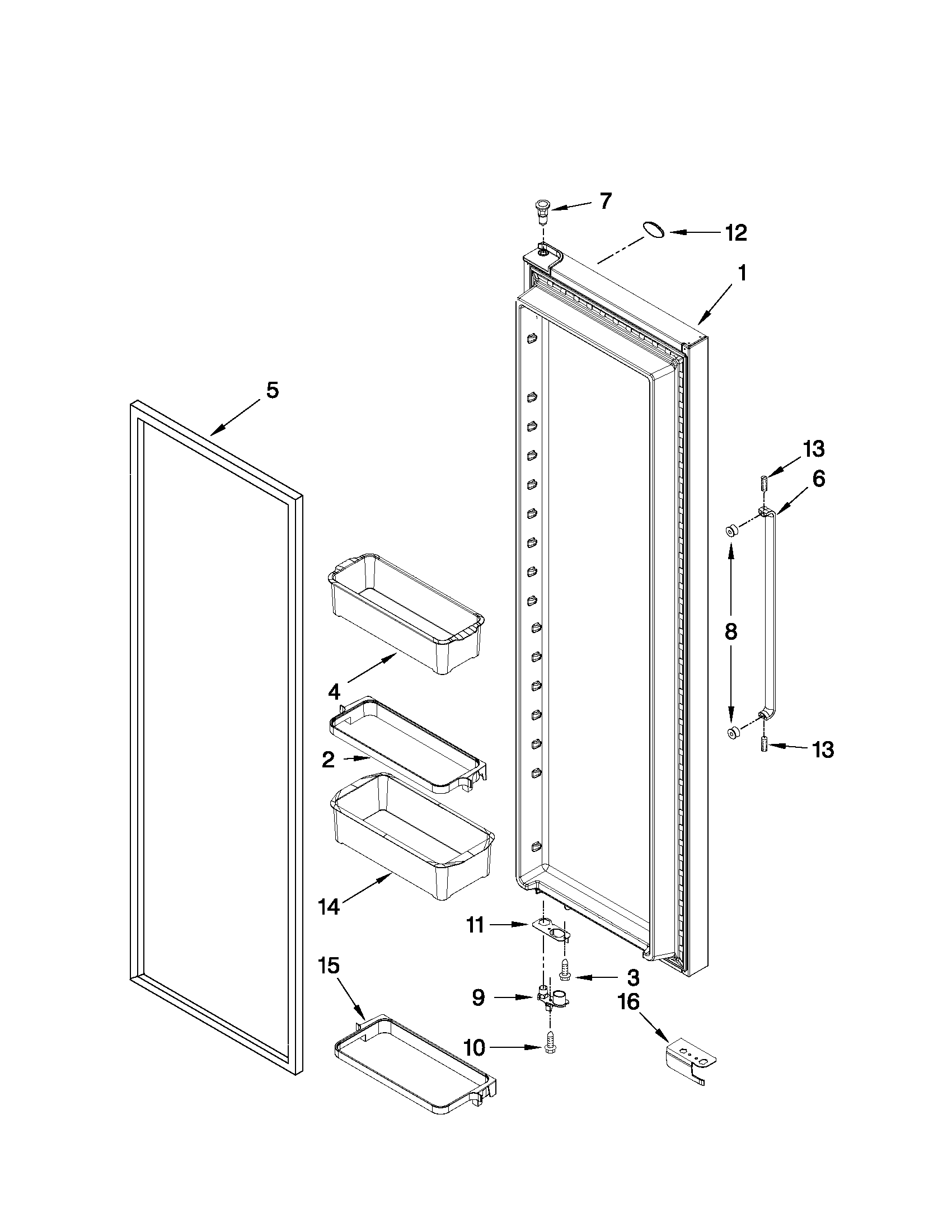 KitchenAid KSC23C9EYY01 refrigerator door parts diagram