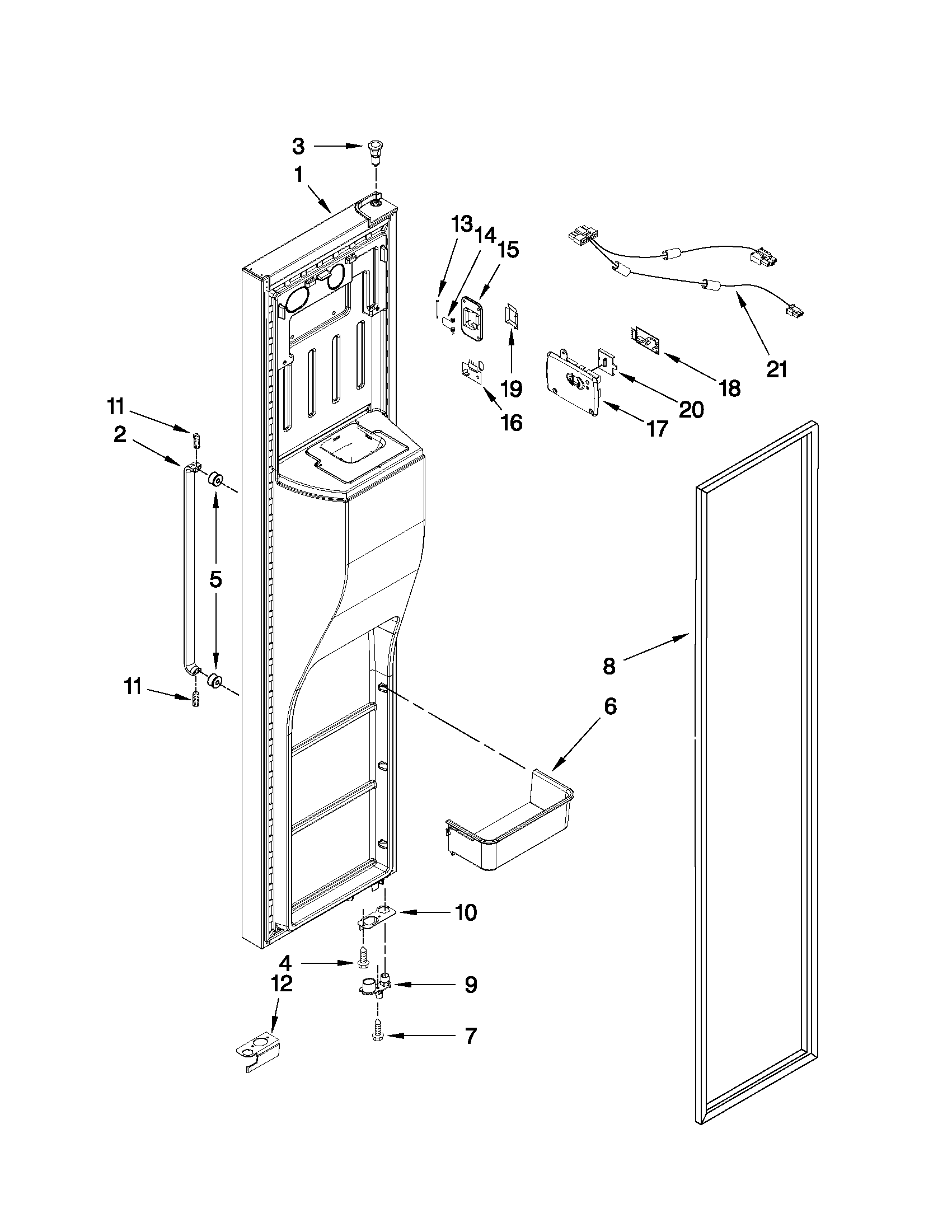 KitchenAid KSC23C9EYY01 freezer door parts diagram