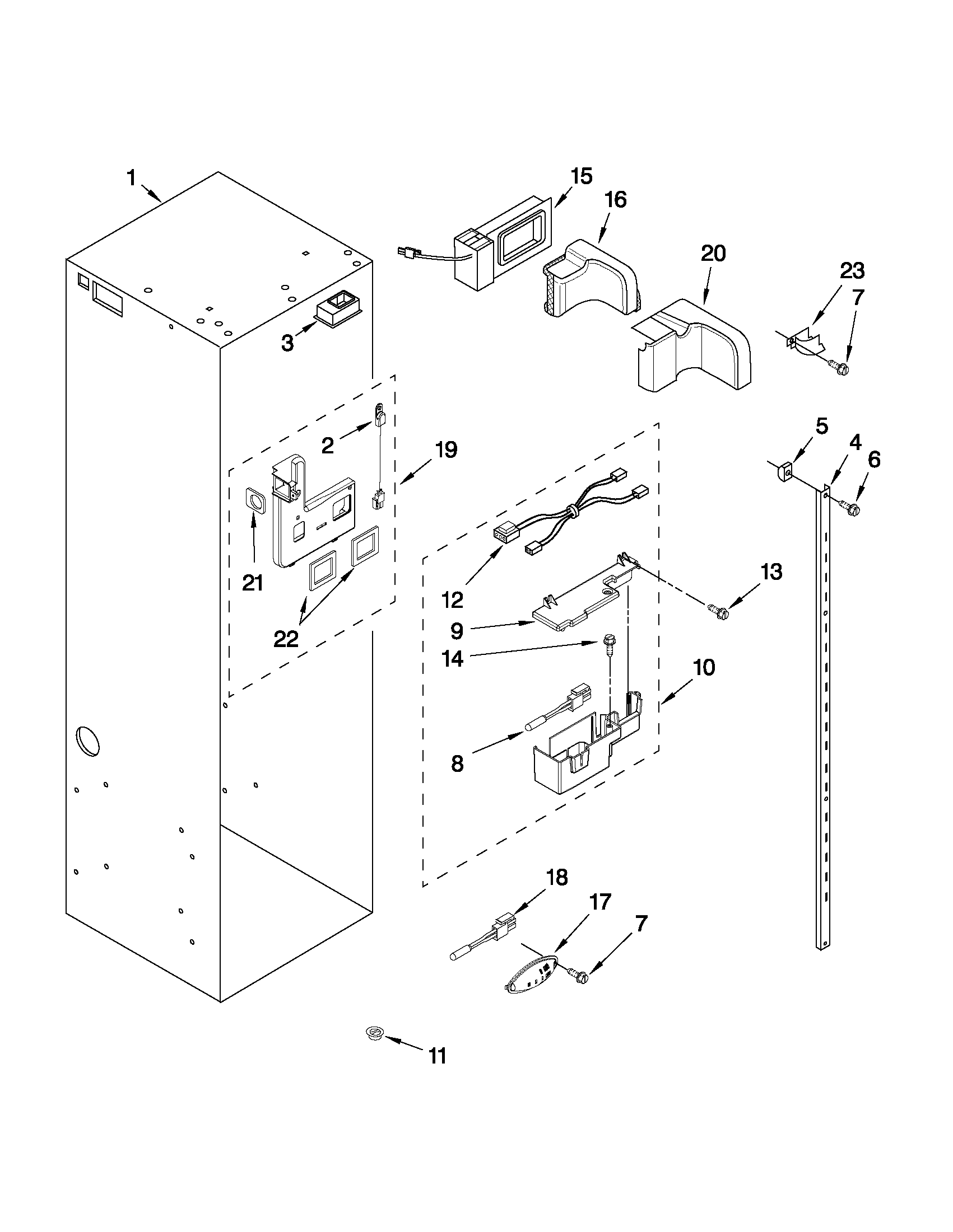 KitchenAid KSSS36FTX04 refrigerator liner parts diagram