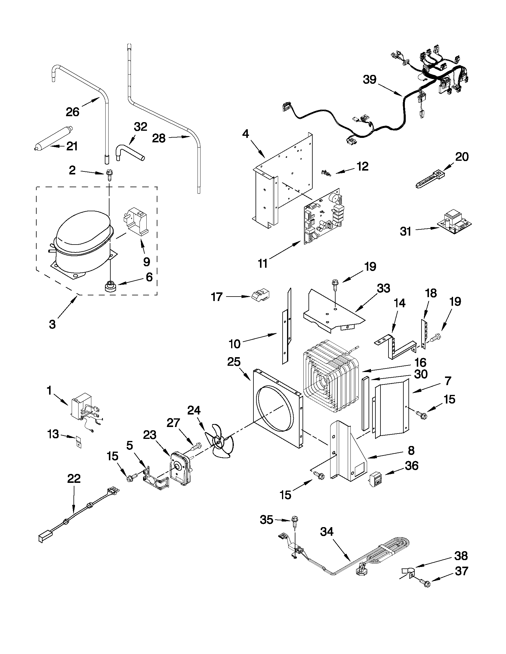 KitchenAid KSSS36FTX04 upper unit parts diagram