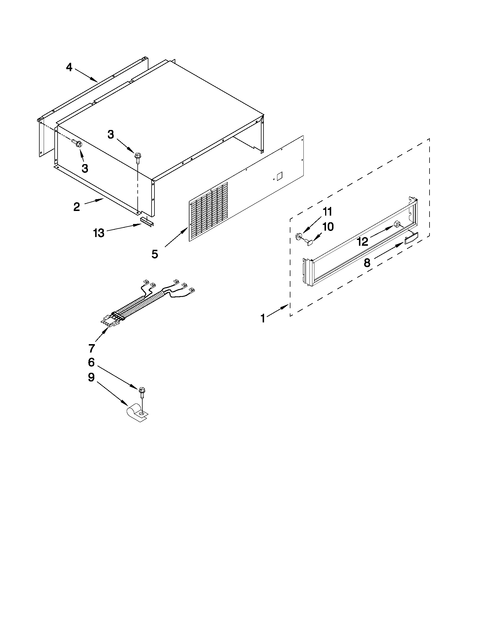 KitchenAid KSSS48FTX04 top grille and unit cover parts diagram