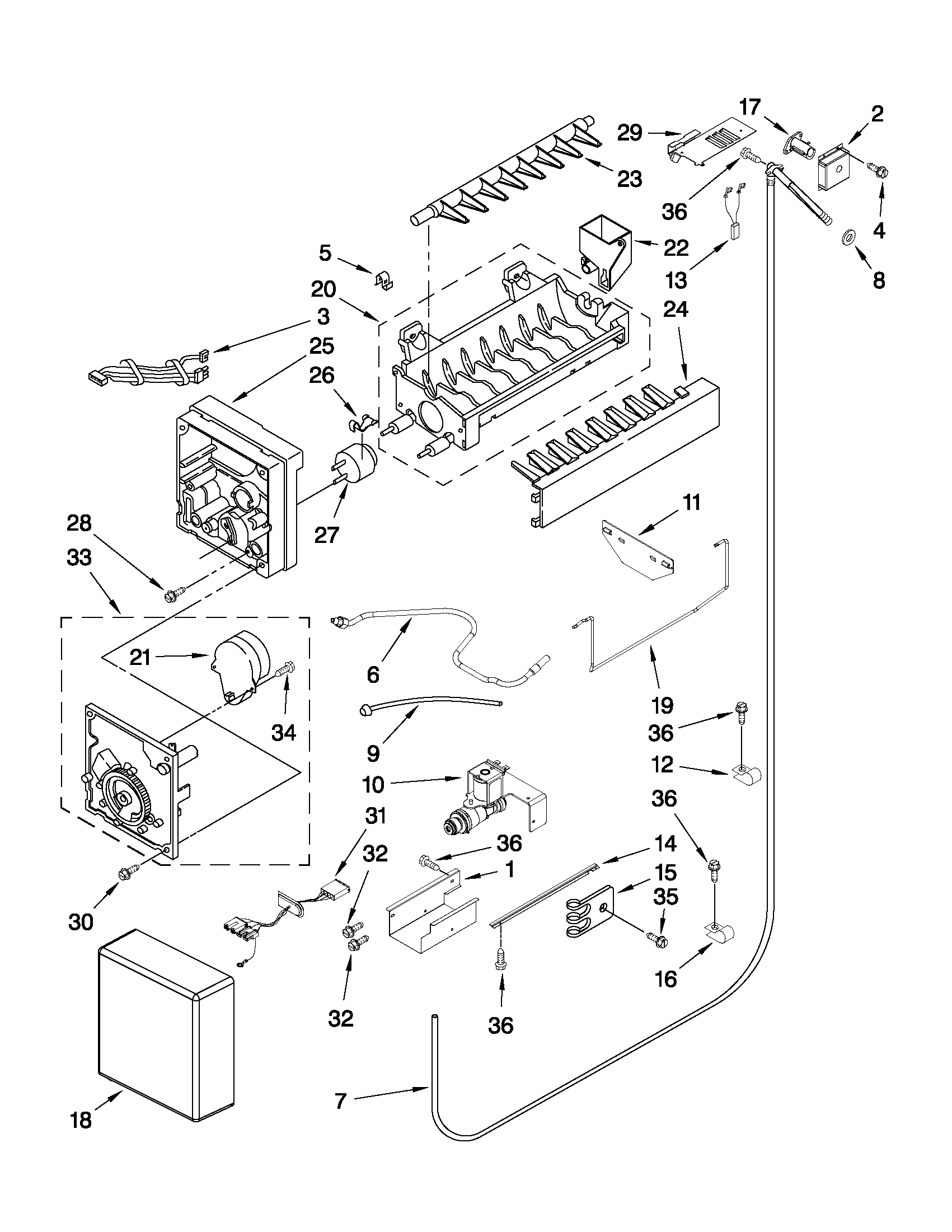 KitchenAid KSSS48FTX04 icemaker parts diagram