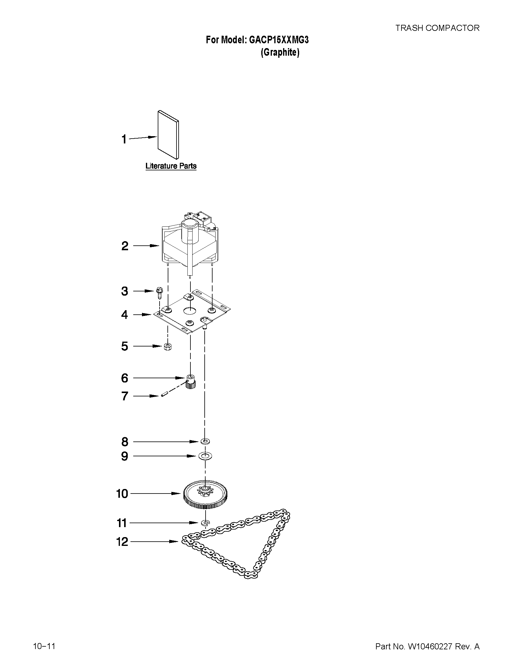 Gladiator GACP15XXMG3 motor and drive parts diagram