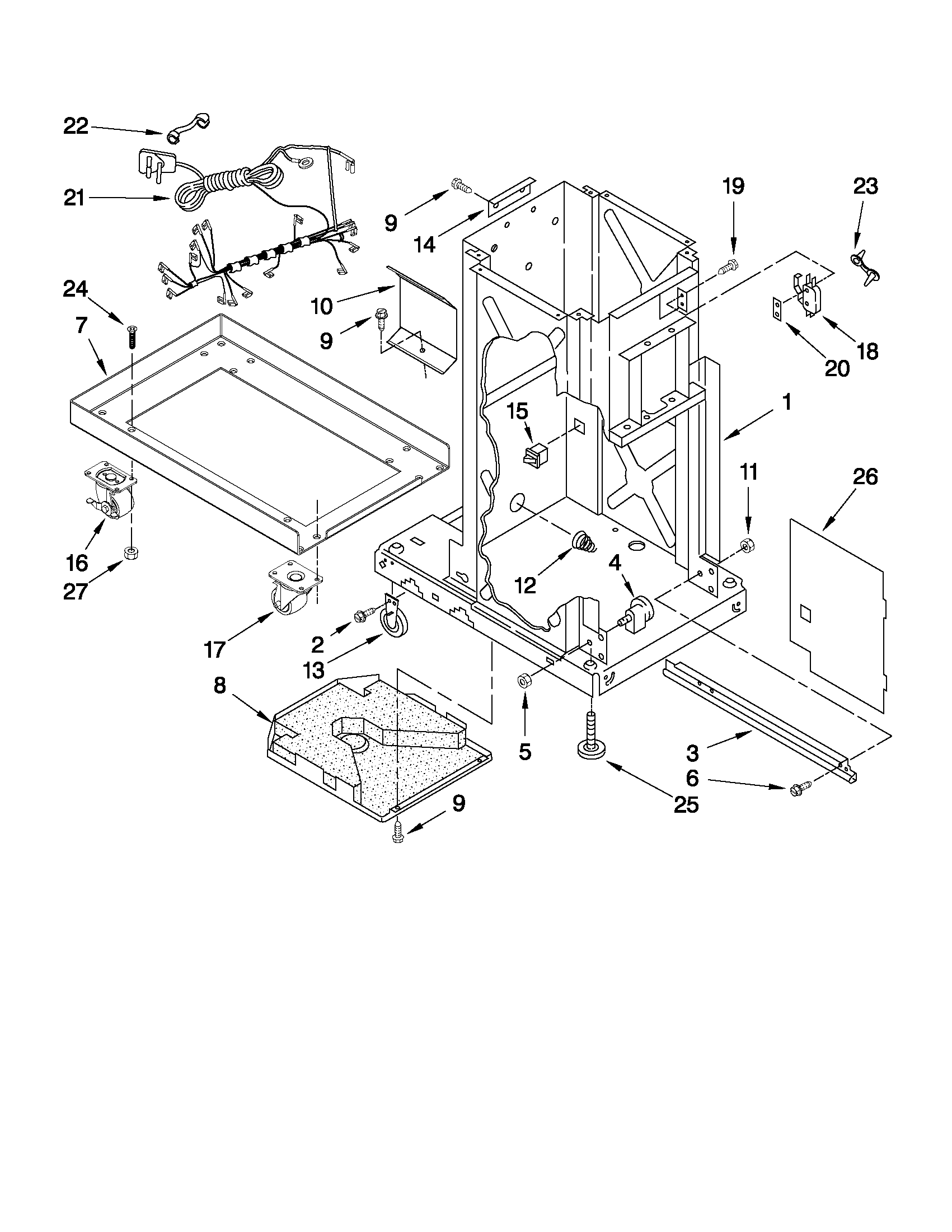 Gladiator GACP15XXMG3 frame parts diagram