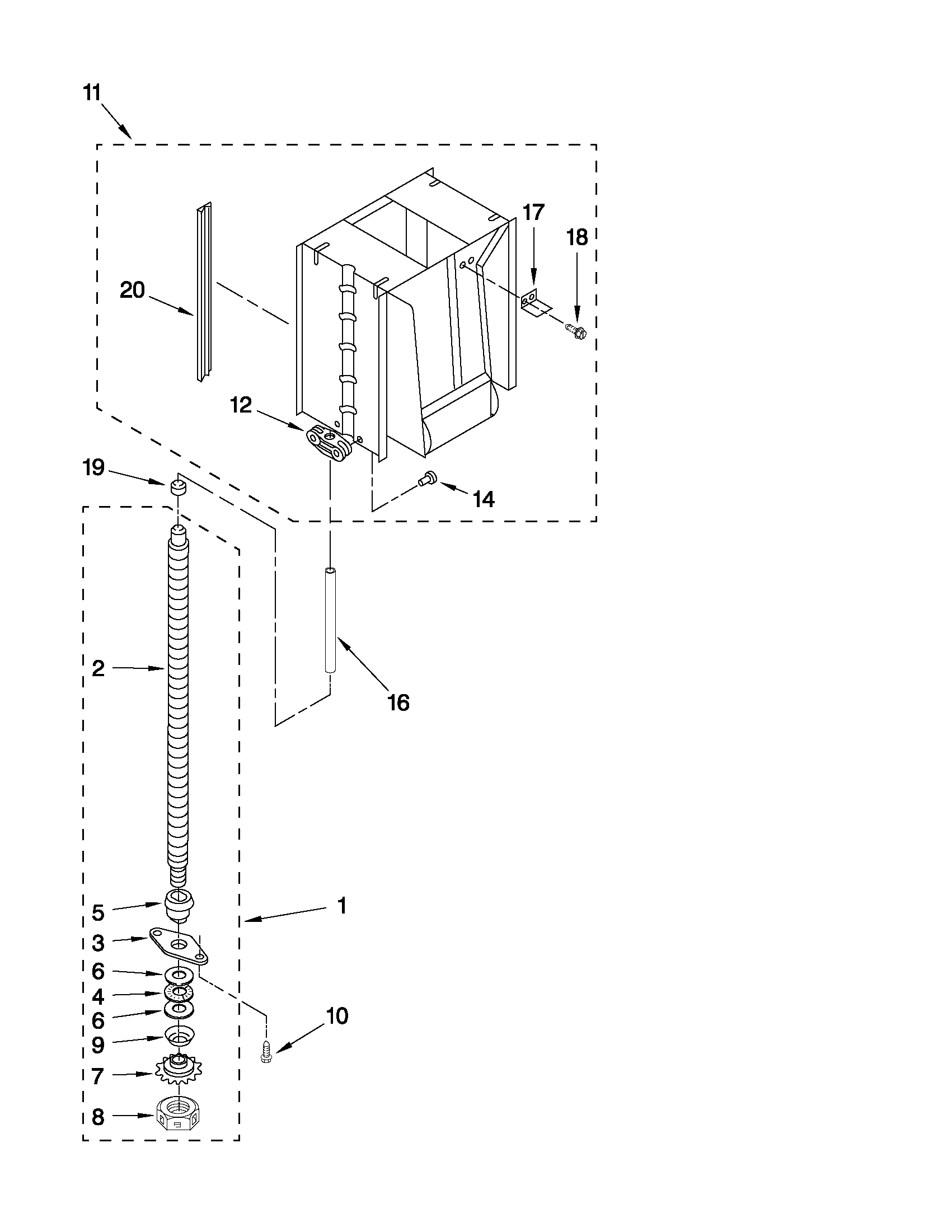 Gladiator GACP15XXMG3 powerscrew and ram parts diagram