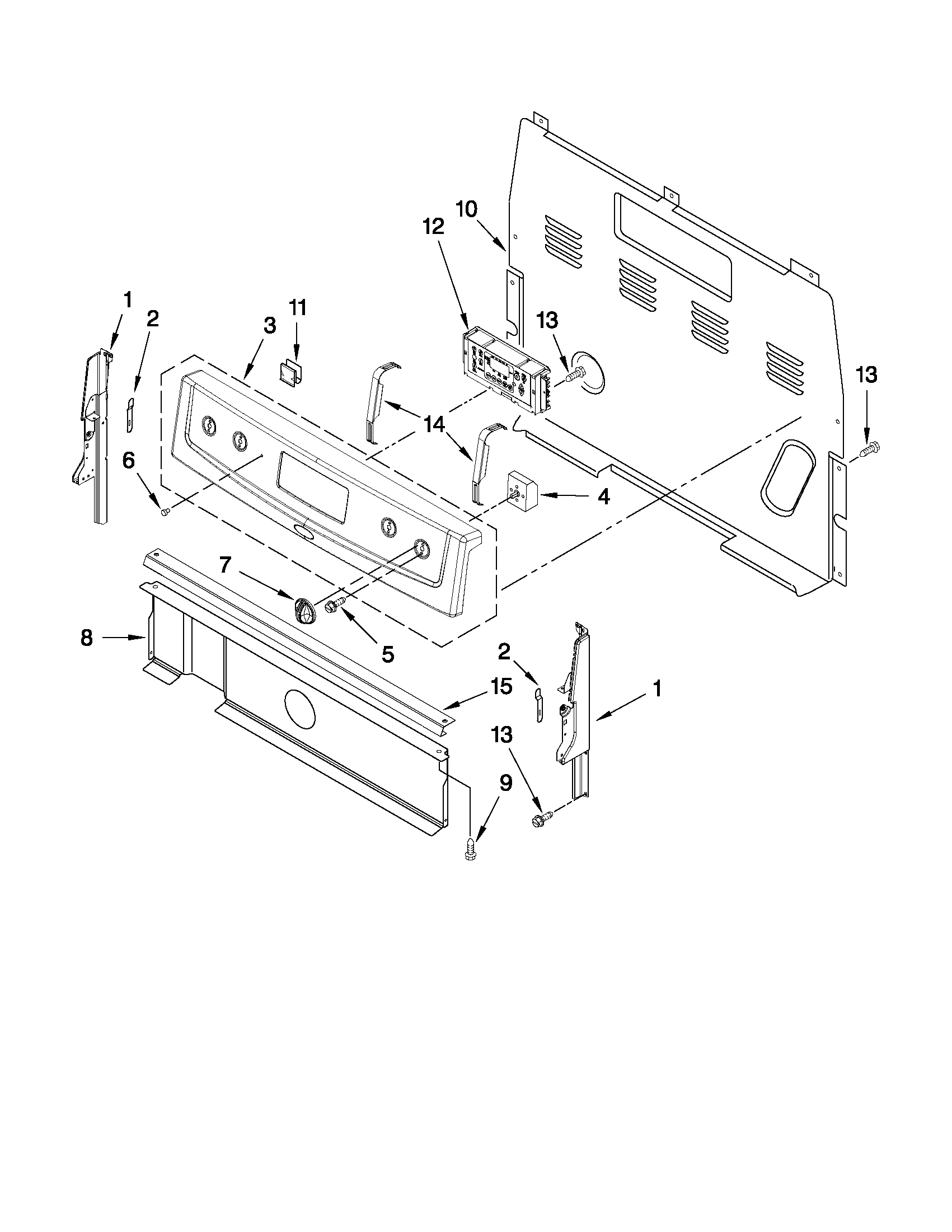 Amana AER5822VAD0 control panel parts diagram