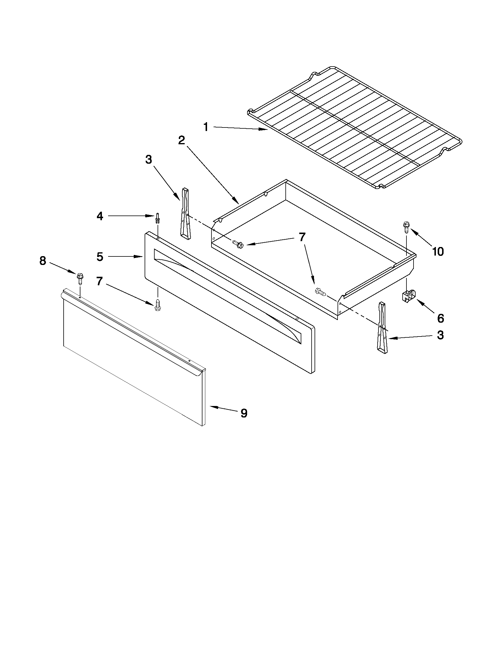 Amana AER5822VAD0 drawer & broiler parts diagram