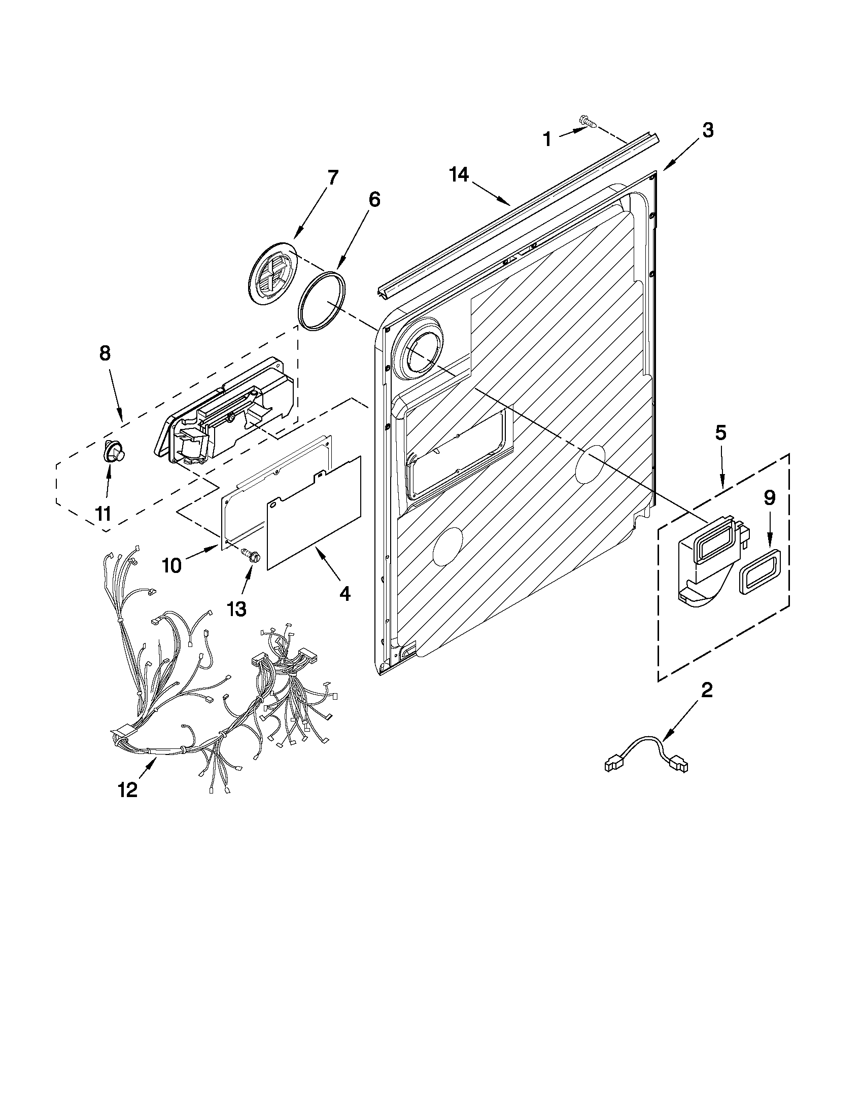 Maytag MDBH949AWW4 inner door parts diagram