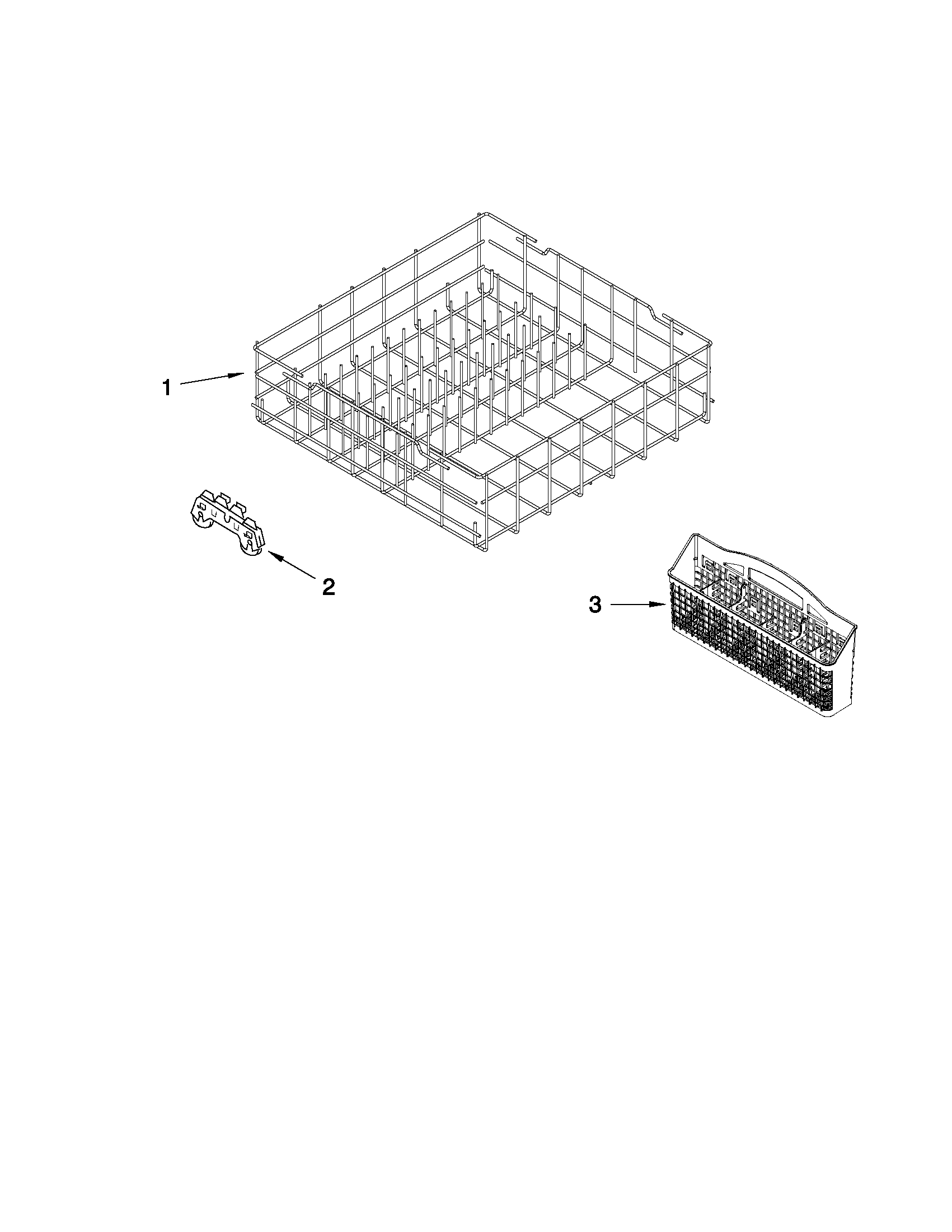 Maytag MDBH949AWW4 lower rack parts diagram