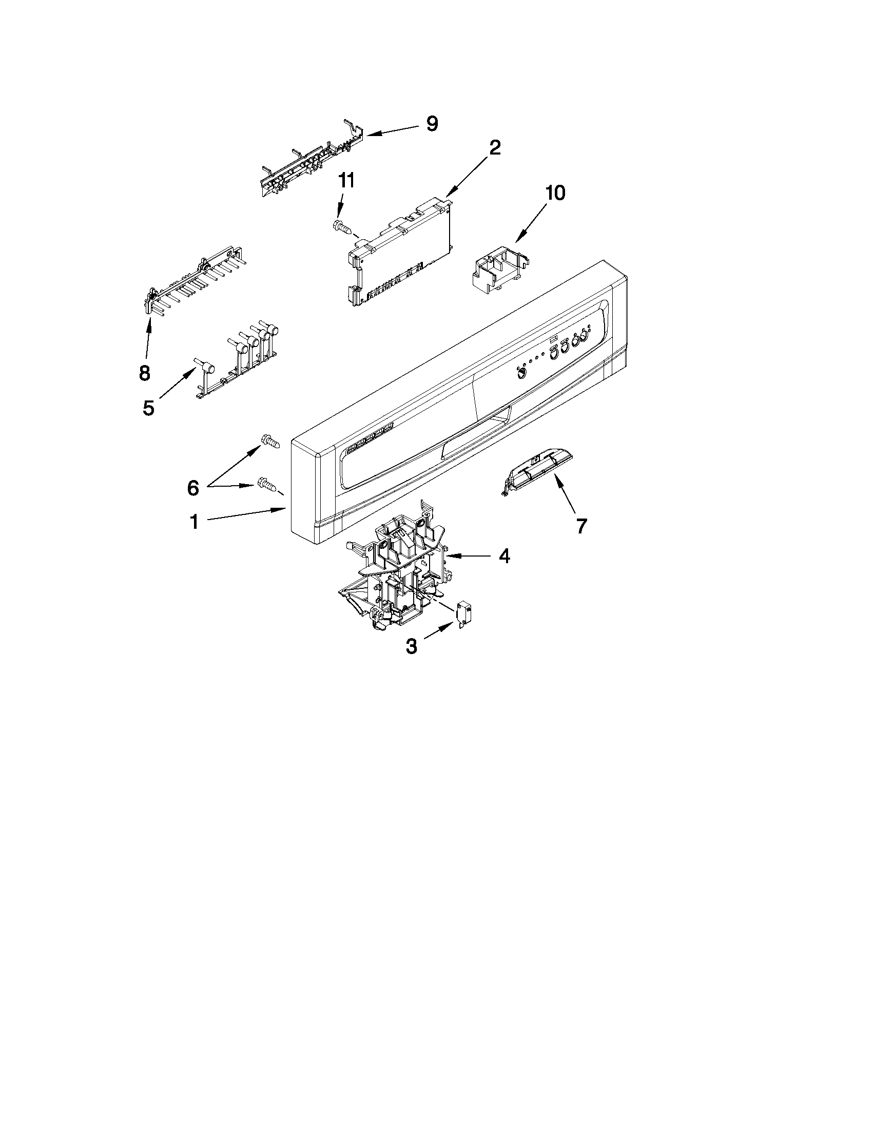 Maytag MDB4630AWS5 control panel and latch parts diagram
